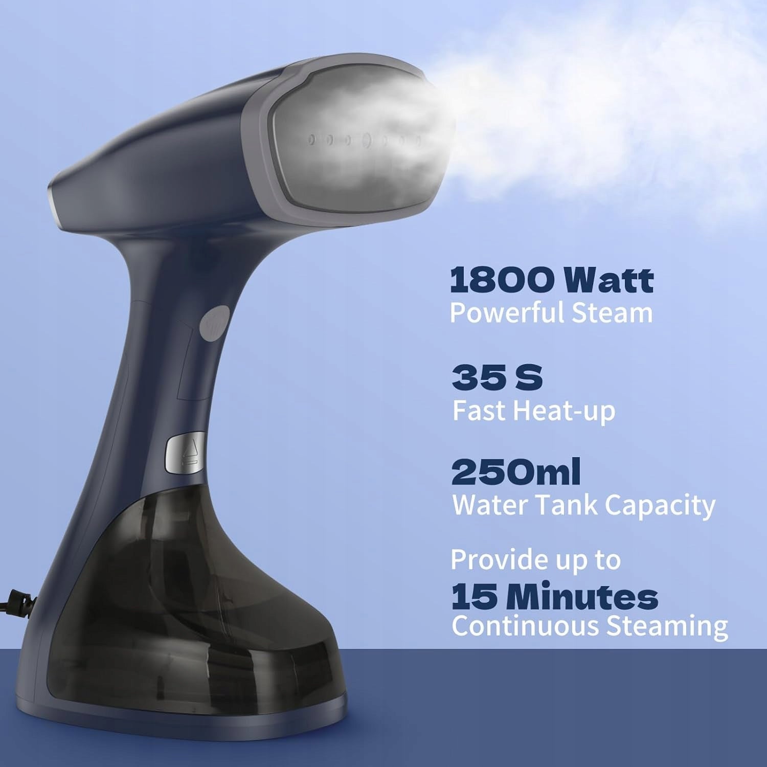 Clothes steamer 1800W 28g/min 260ml vertical horizontal folding Brand Beautural