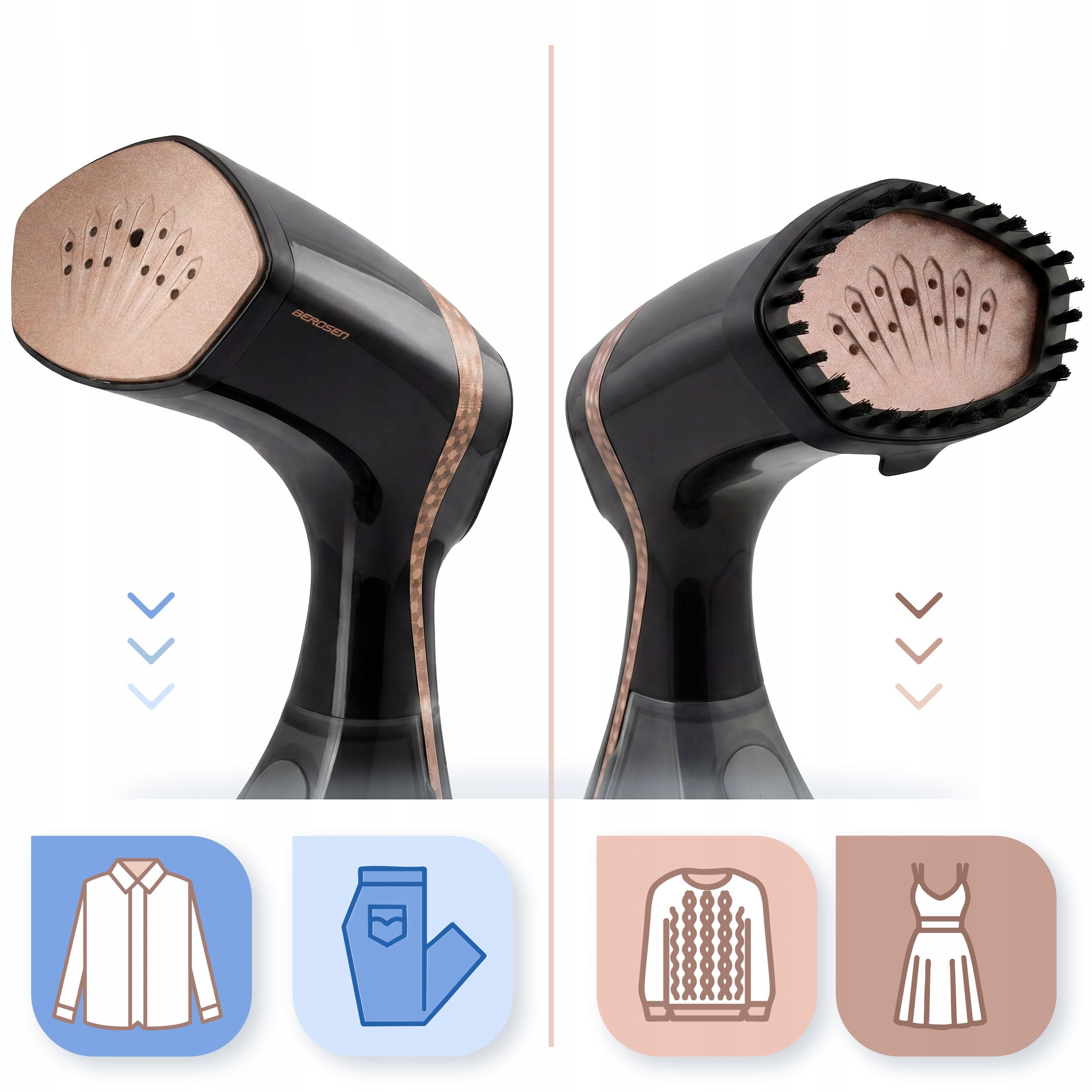 Clothes steamer 2000W Steamer Steam iron SET 37g/min Model BD-312 czarny