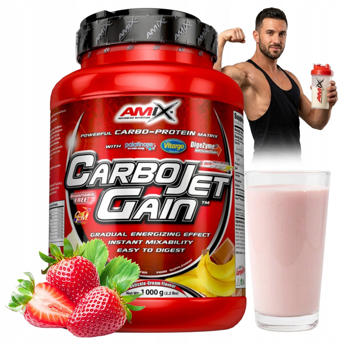 Cocktail, supplement, nutrient on gain - weight gain GAINER FOR MASS