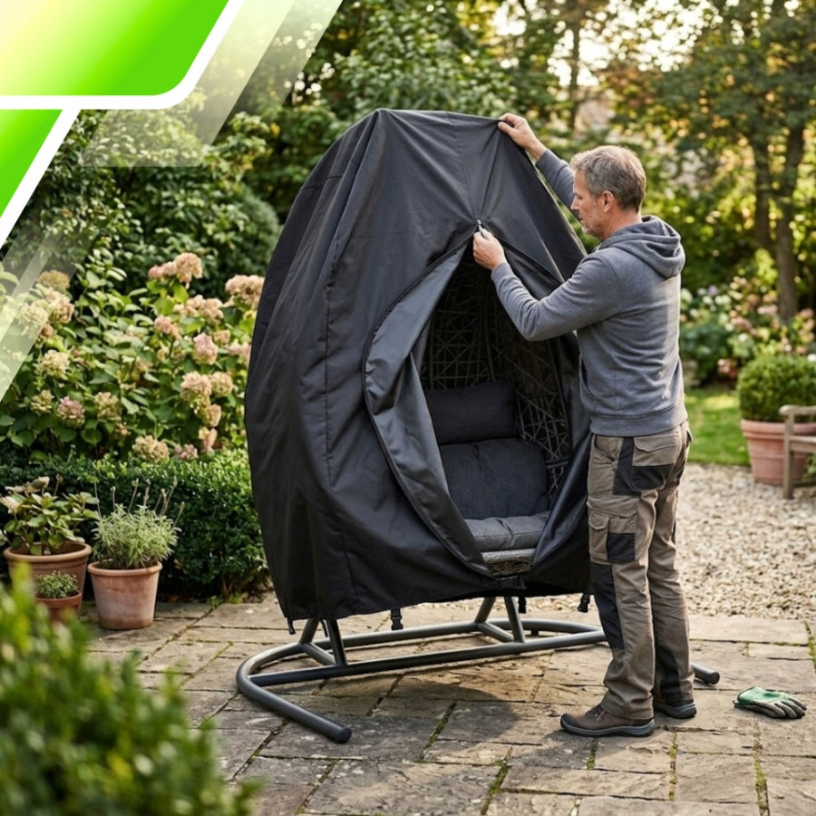 Cocoon Cover Garden Hanging Chair Double 230x220 cm Waterproof Color black