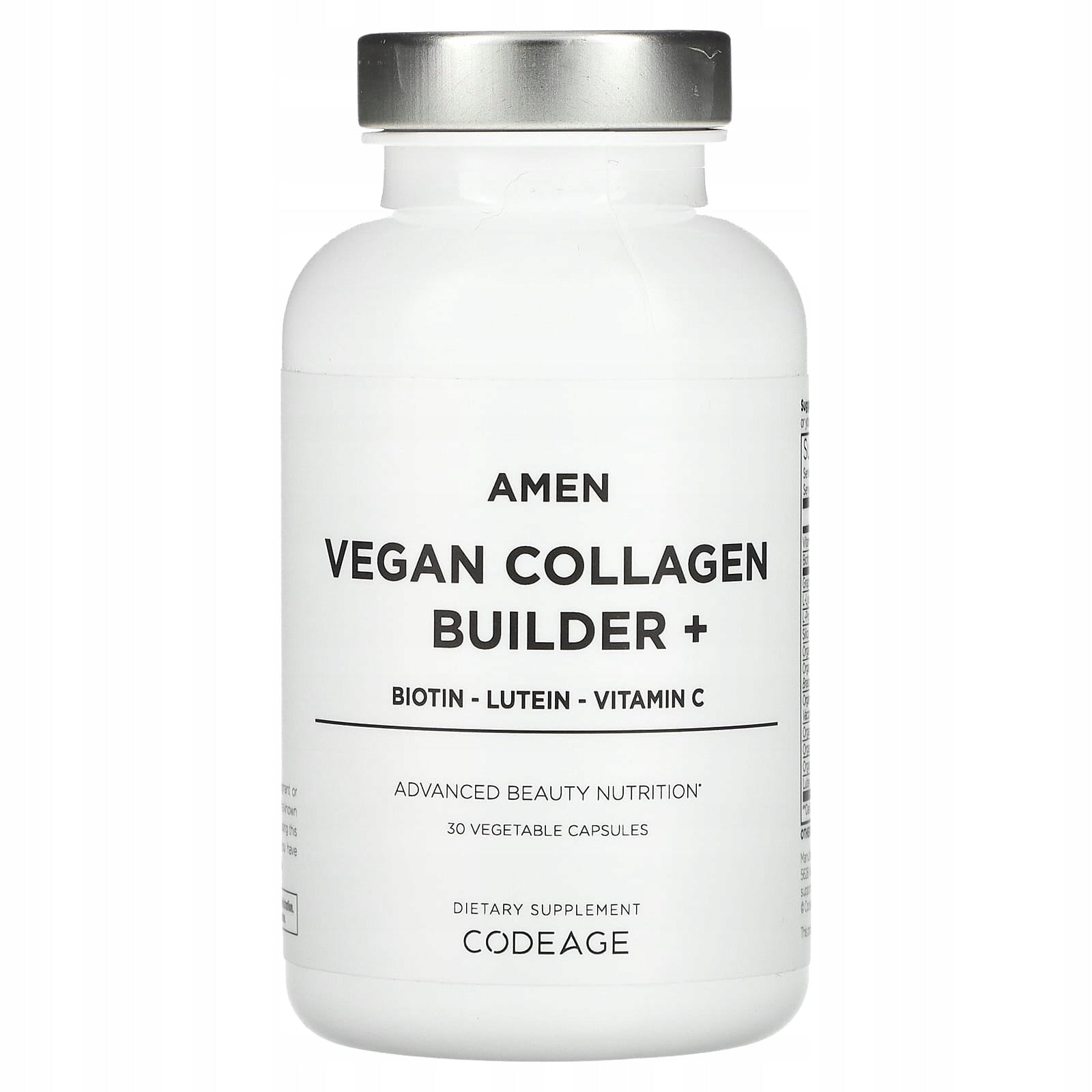 Codeage, Amen, Vegan Collagen Builder+, 30 plant capsules