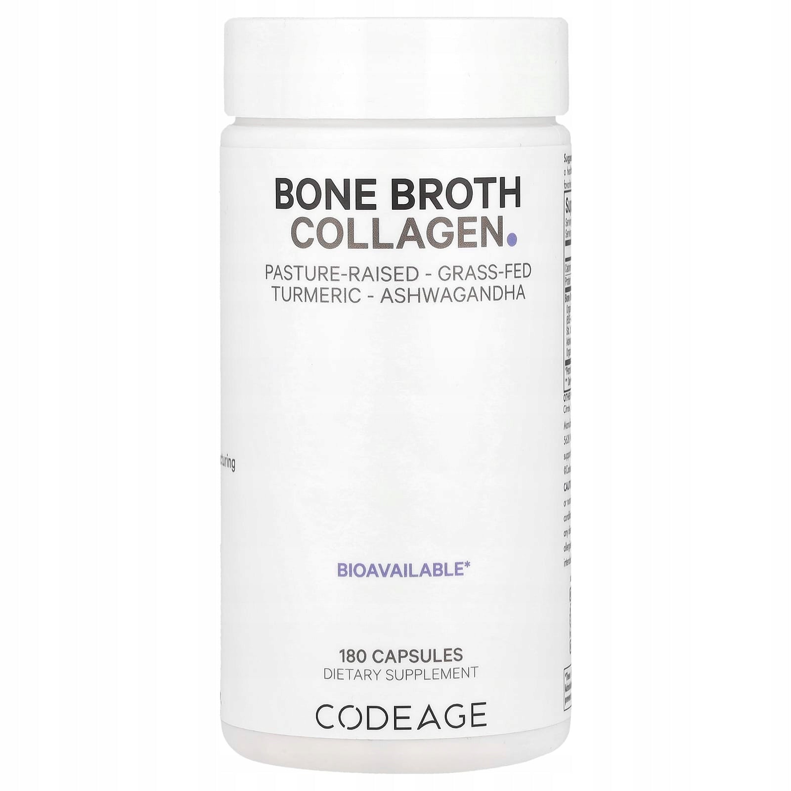 Codeage, Bone broth collagen, 180 vegetable capsules