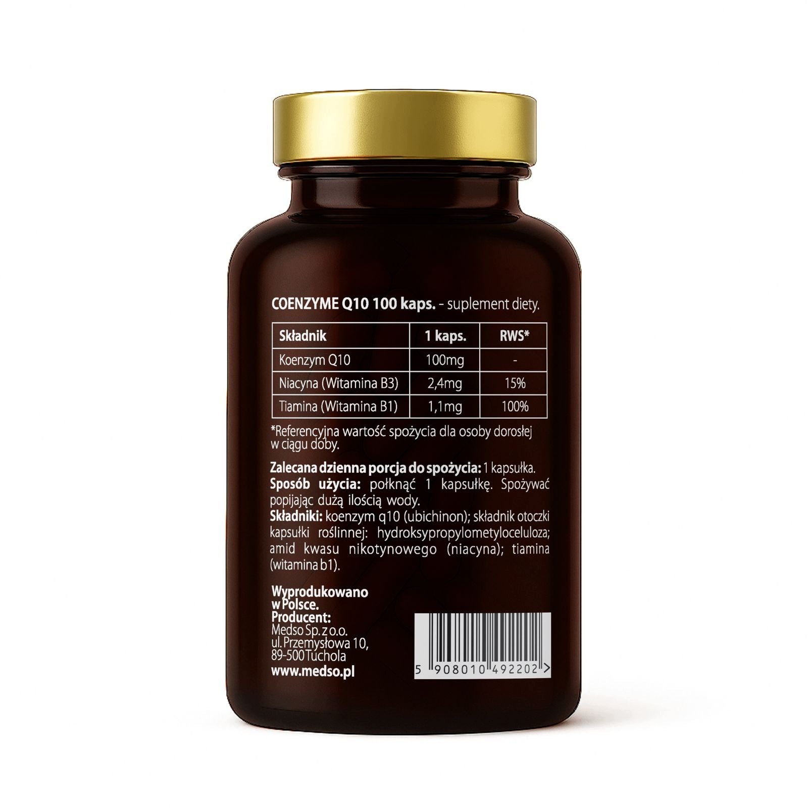 Coenzyme Q10 100mg Ubiquinone Heart Nervous System Skin medso 100caps. vege Expiration date at least 1 year from the date of purchase