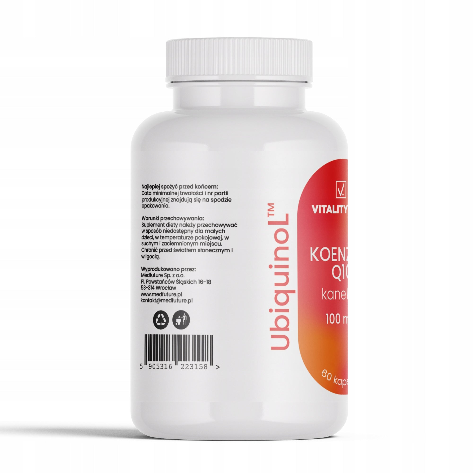 Coenzyme Q10 UbiquinoL KANEKA 100 mg 60 capsules - FOR HEART SKIN RESISTANCE Manufacturer's flavor Naturalny