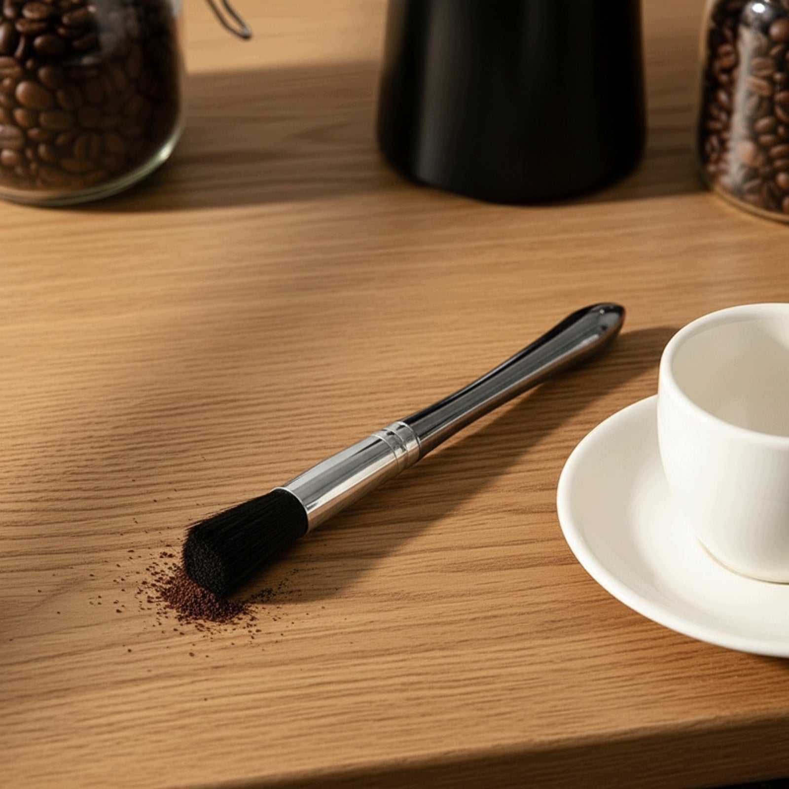 Coffee Cleaning Brush Metal Handle Coffee Brush Dense Bristles for Baristas Packaging status original