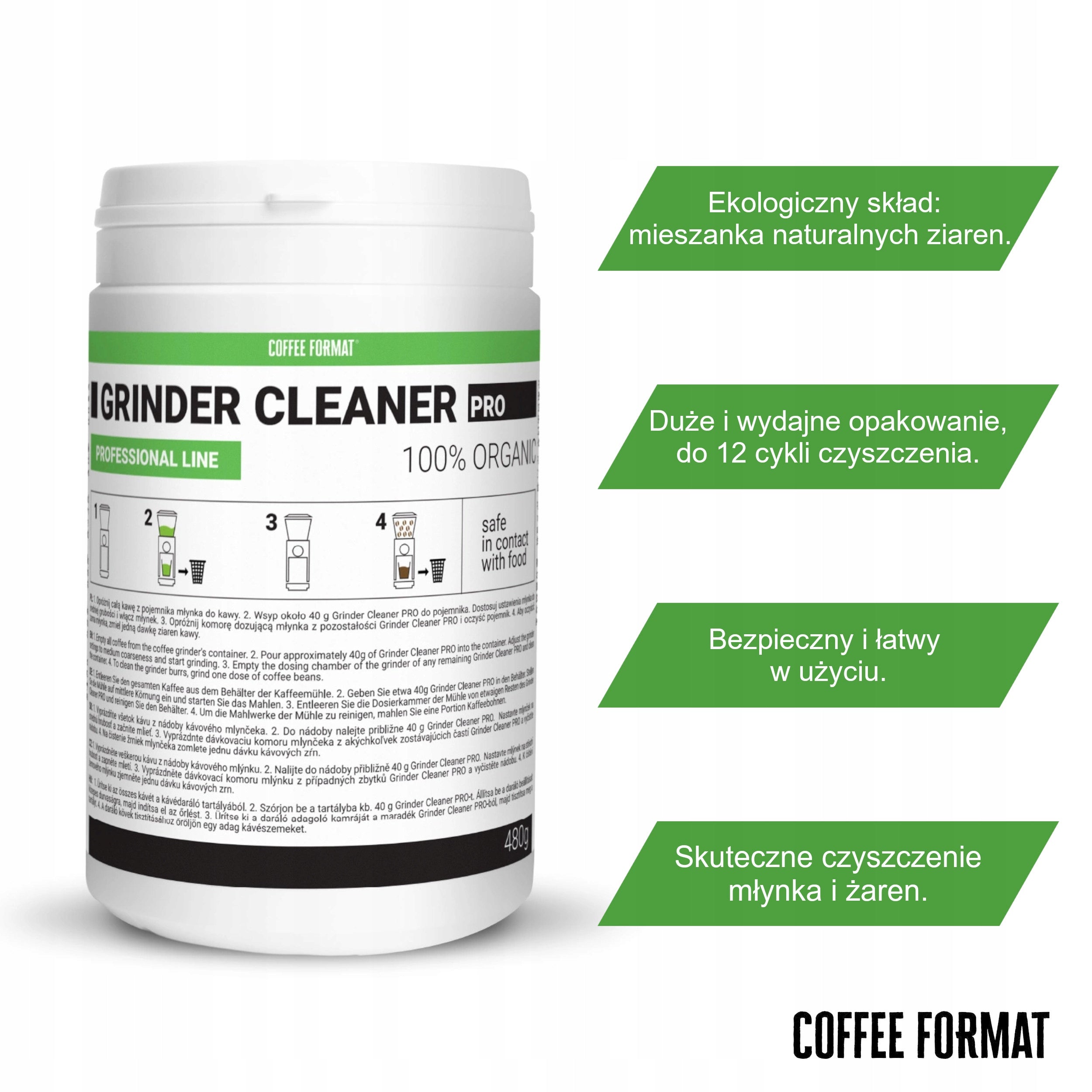 Coffee Format Grinder Cleaner PRO 480g Coffee Grinder Cleaner Brand Coffee Format