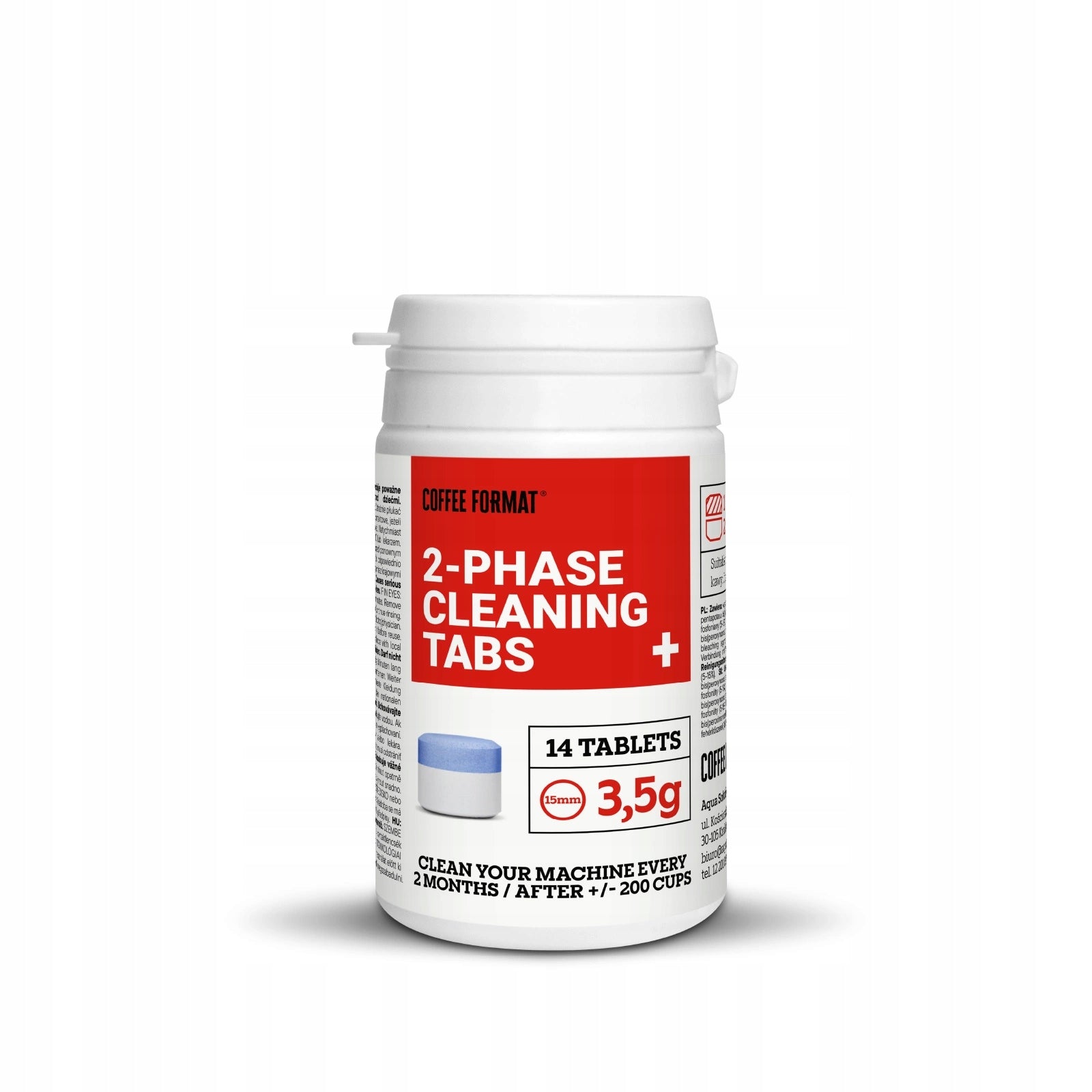 Coffee Format Two-phase cleaning tablets coffee maker set of 3x 14 pcs 3,5g Manufacturer code 2-PHASE CLEANING TABS+