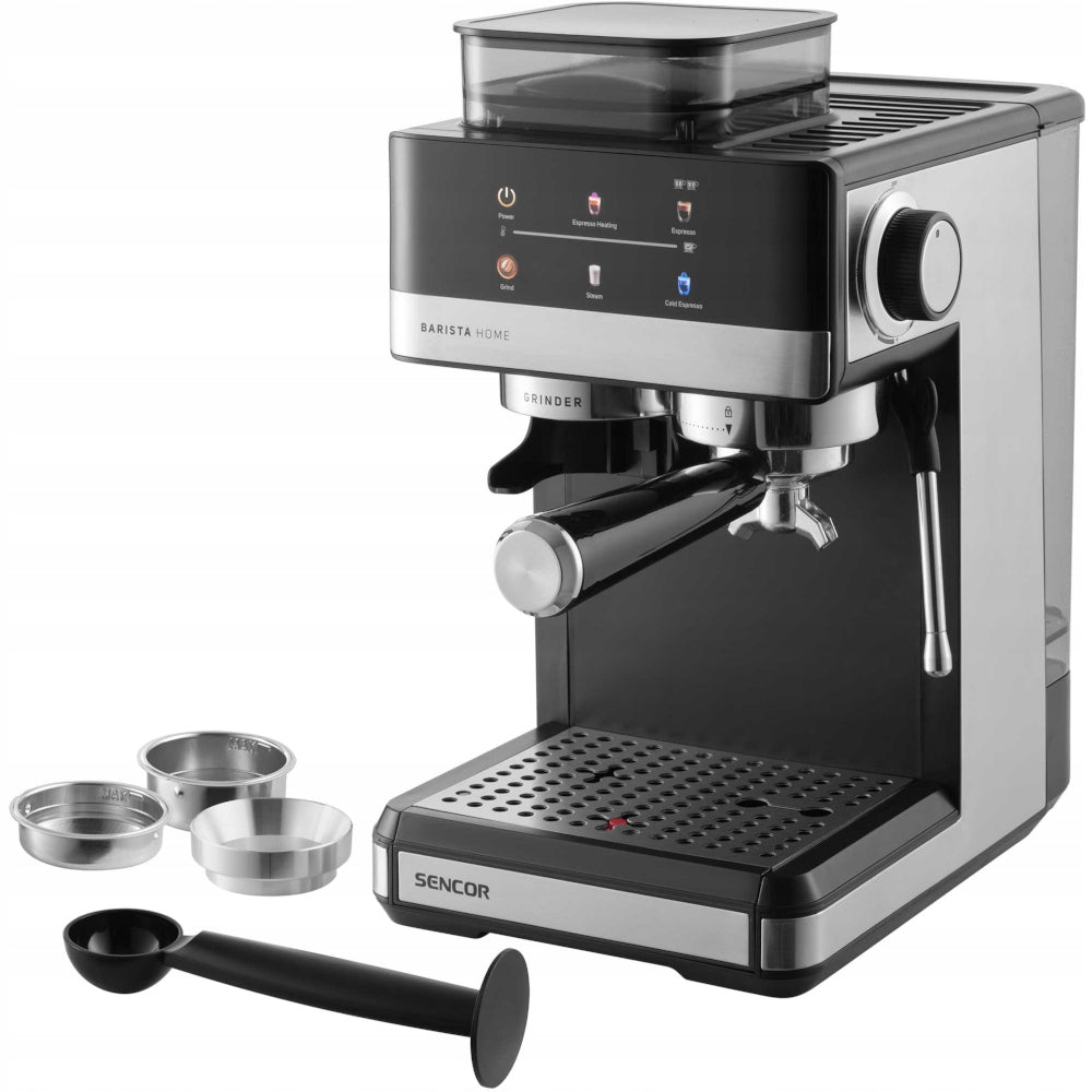 Coffee Maker Pressure Flask 20BAR Sencor SES 5000SS with Grinder