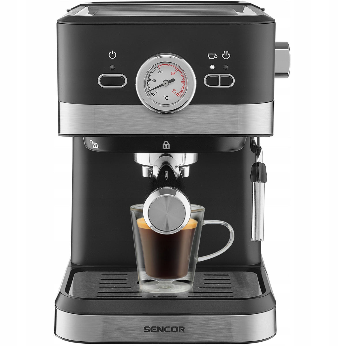 Coffee Maker Pressure Flask Sencor 1050W 20bar + Milk frother