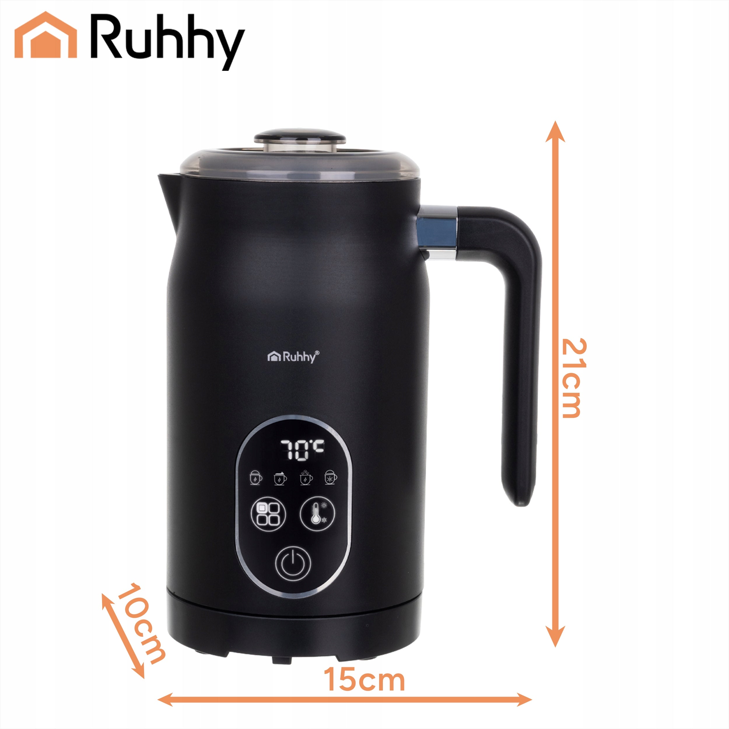 Coffee Milk Foamer Electric Heater 4in1 500W LED 270ml BPA FREE Dominant color black