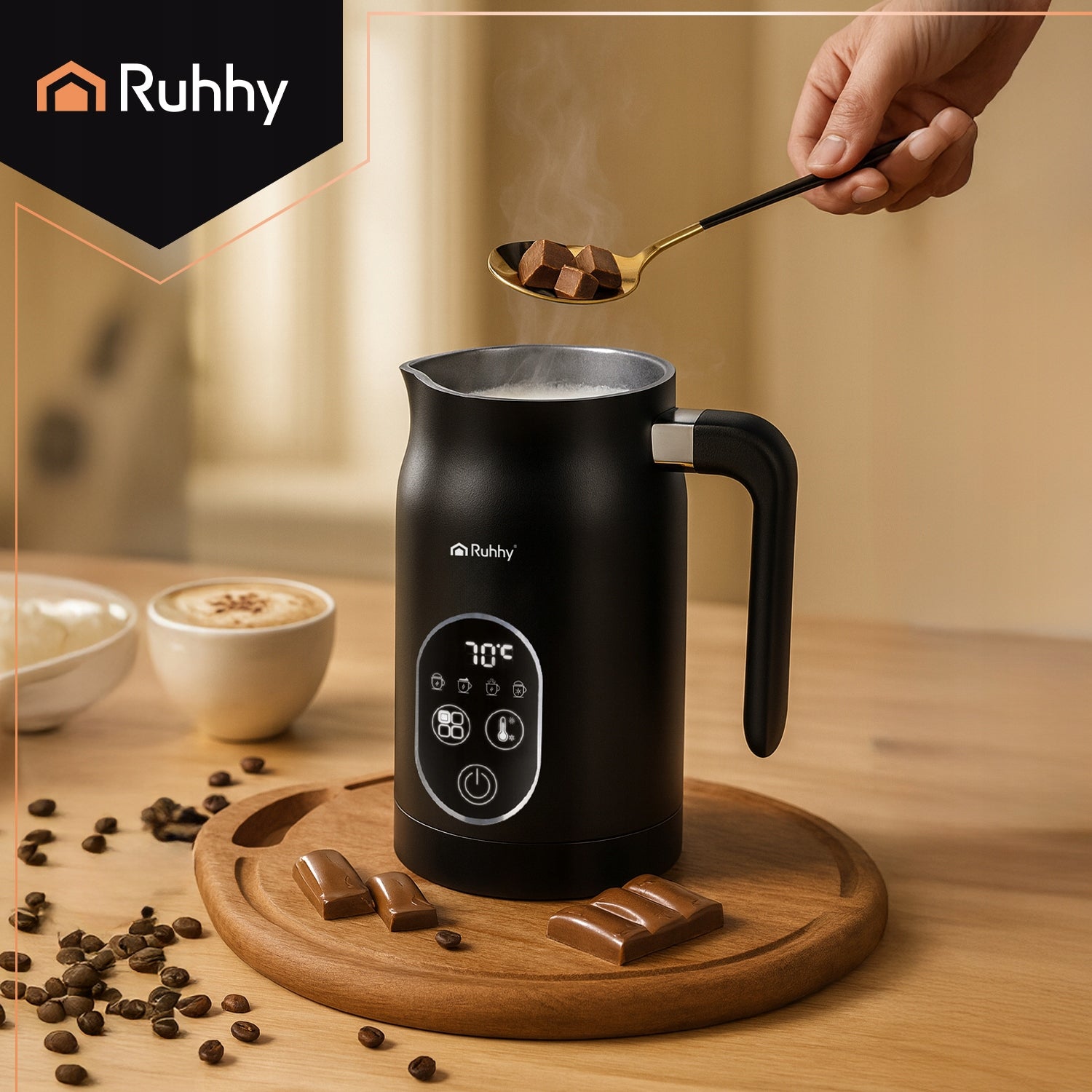 Coffee Milk Foamer Electric Heater 4in1 500W LED 270ml BPA FREE Model 26649