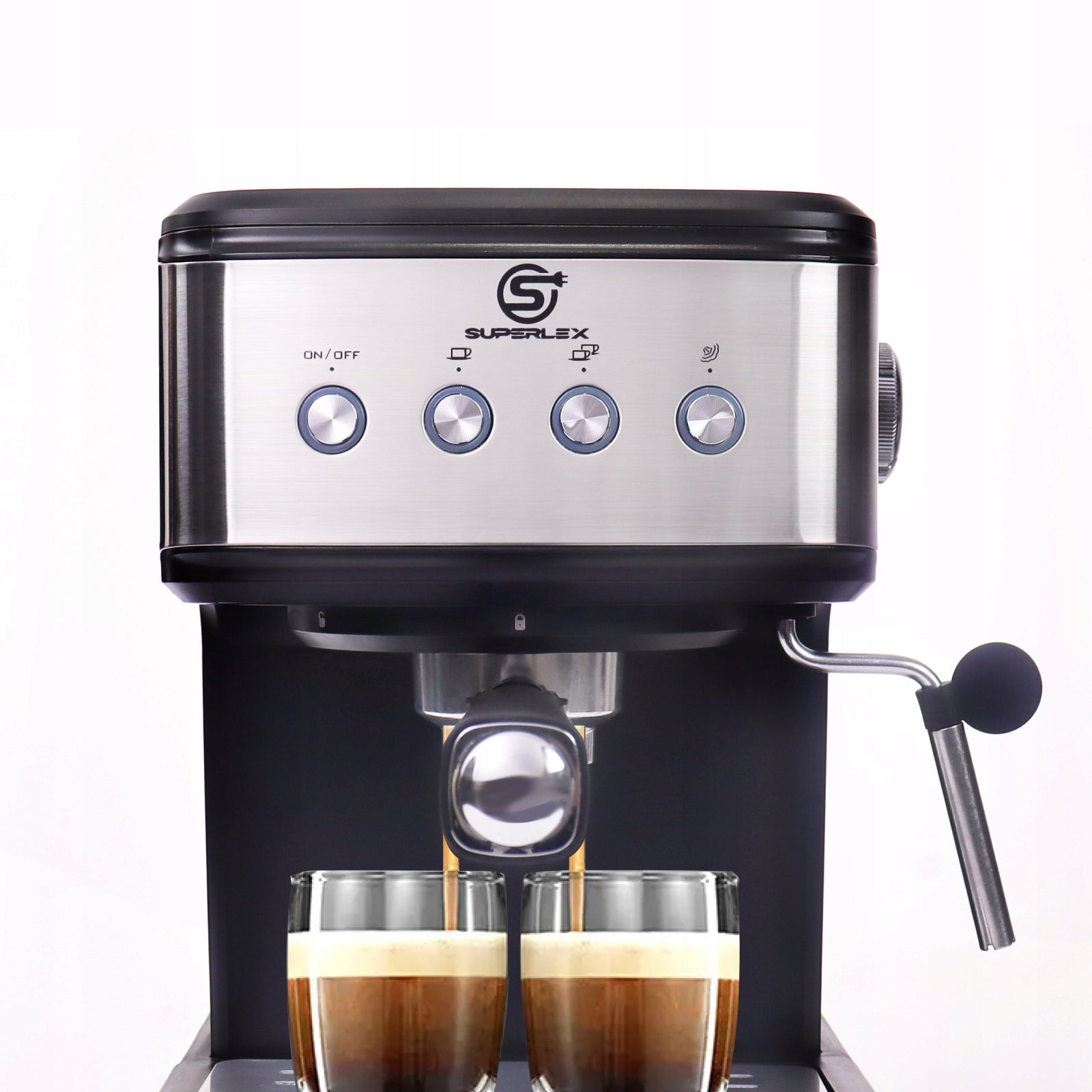 Coffee maker SUPERLEX CM8501FE-GS Black/Silver 1100W 15bar Manufacturer code CM8501FE-GS