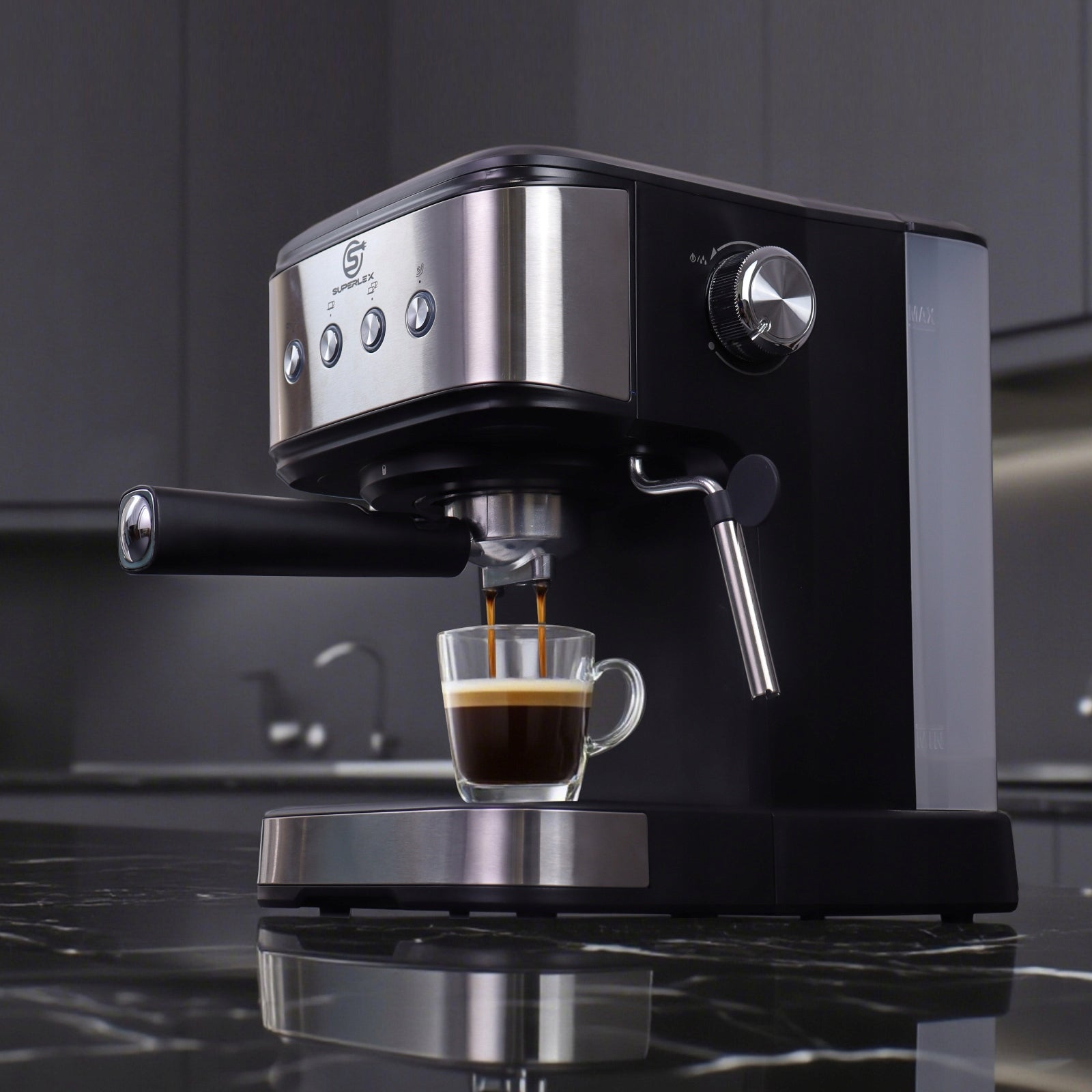 Coffee maker SUPERLEX CM8501FE-GS Black/Silver 1100W 15bar