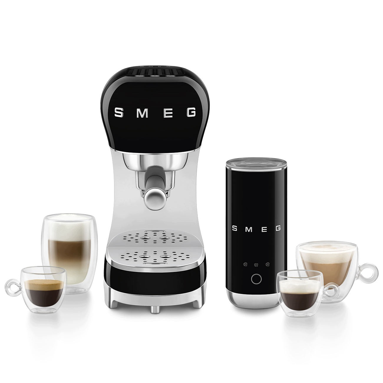 Coffee maker and milk frother set Smeg ECF12BLEU Black Manufacturer code ECF12BLEU