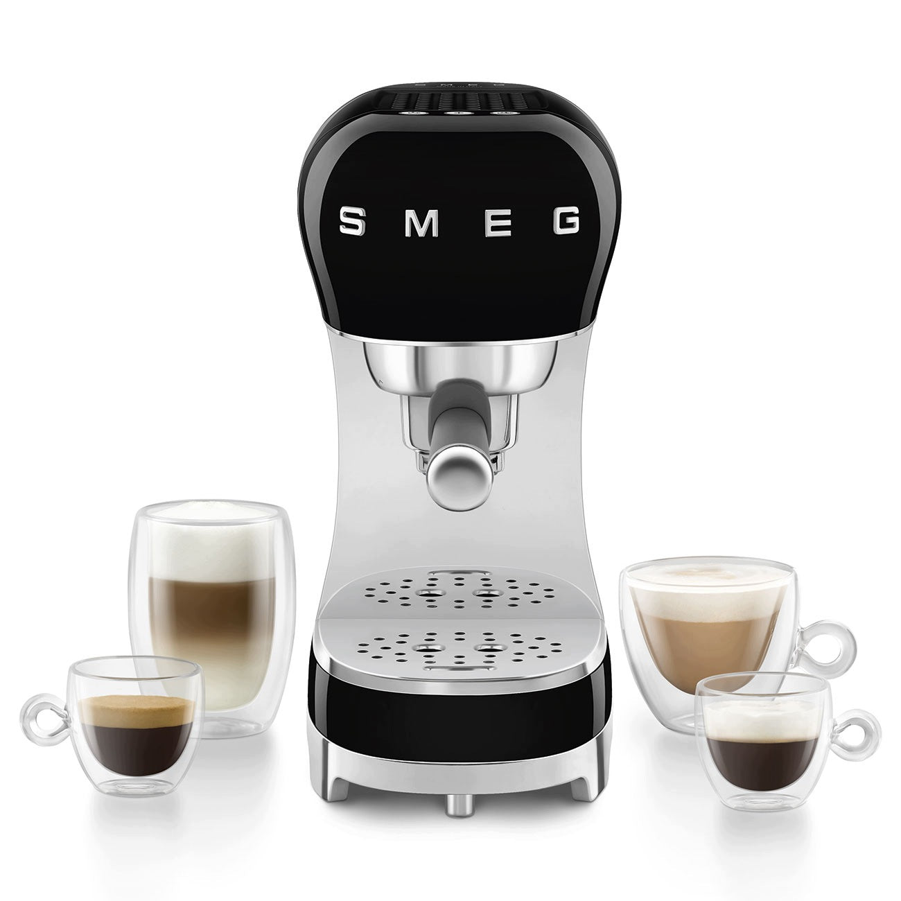 Coffee maker and milk frother set Smeg ECF12BLEU Black Packaging status original