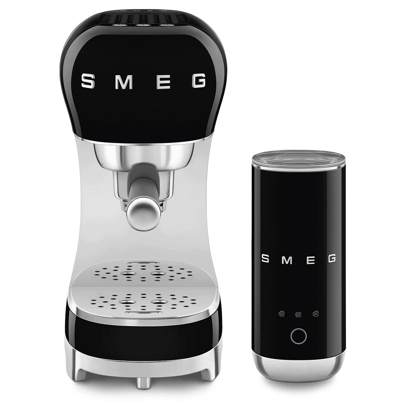 Coffee maker and milk frother set Smeg ECF12BLEU Black