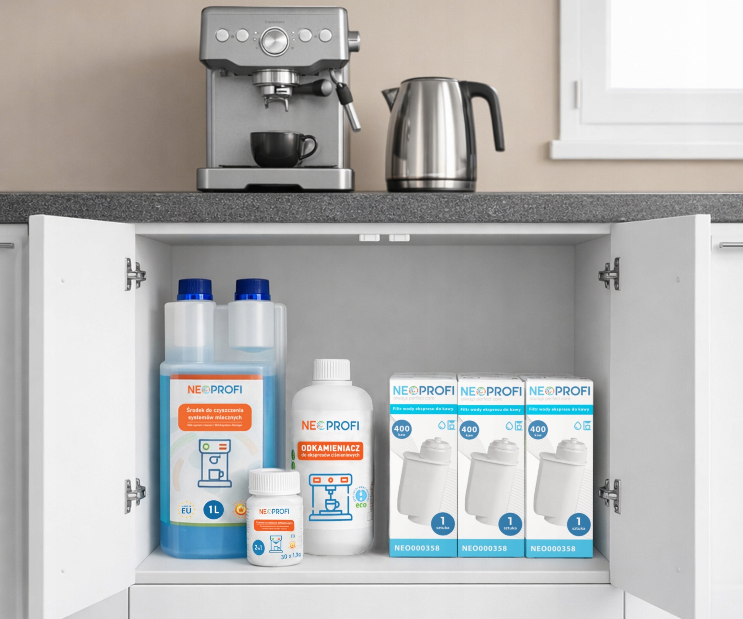 Coffee maker cleaning kit | NeoProfi agent, descaler, tablets Manufacturer code NEO002730