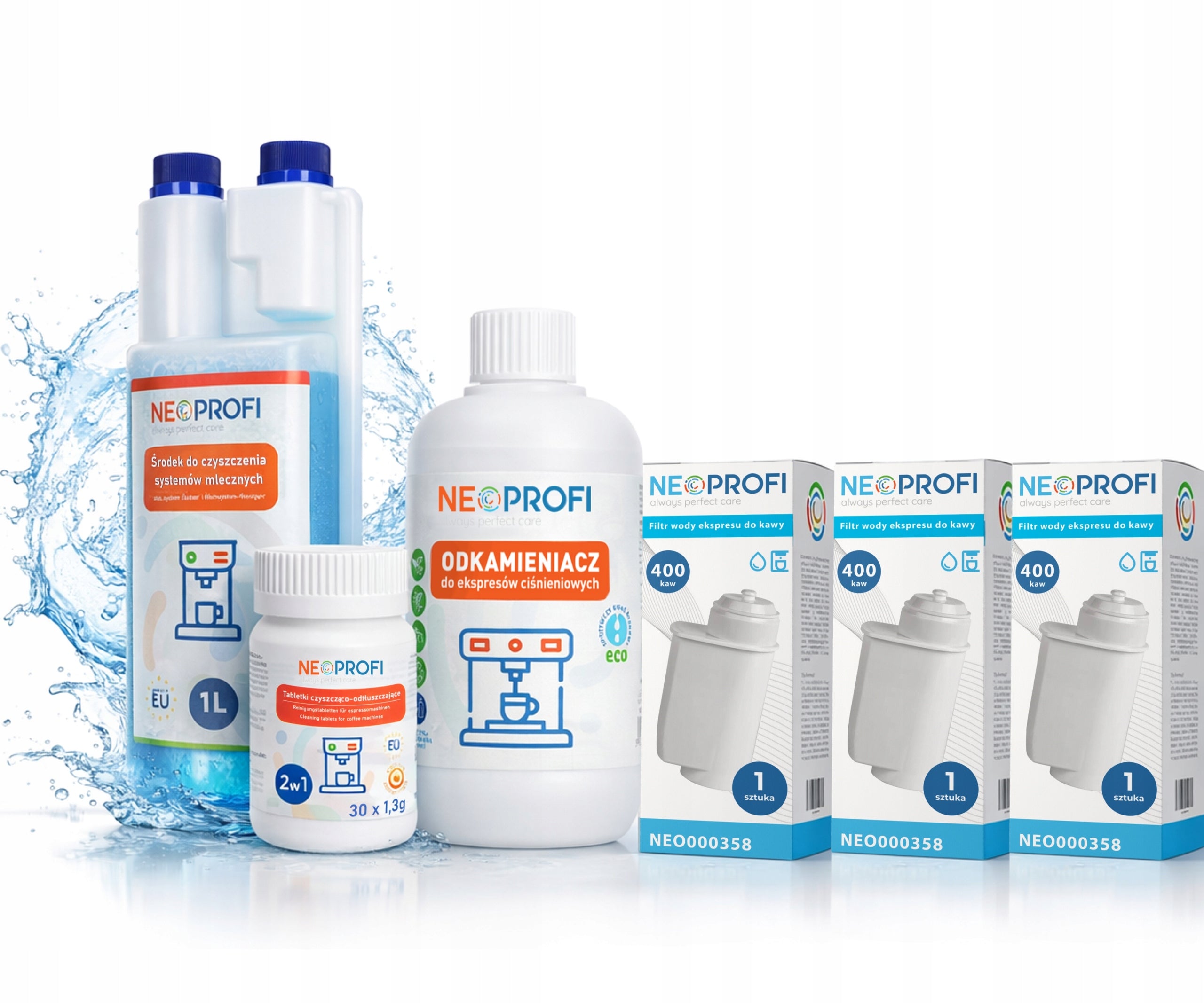 Coffee maker cleaning kit | NeoProfi agent, descaler, tablets