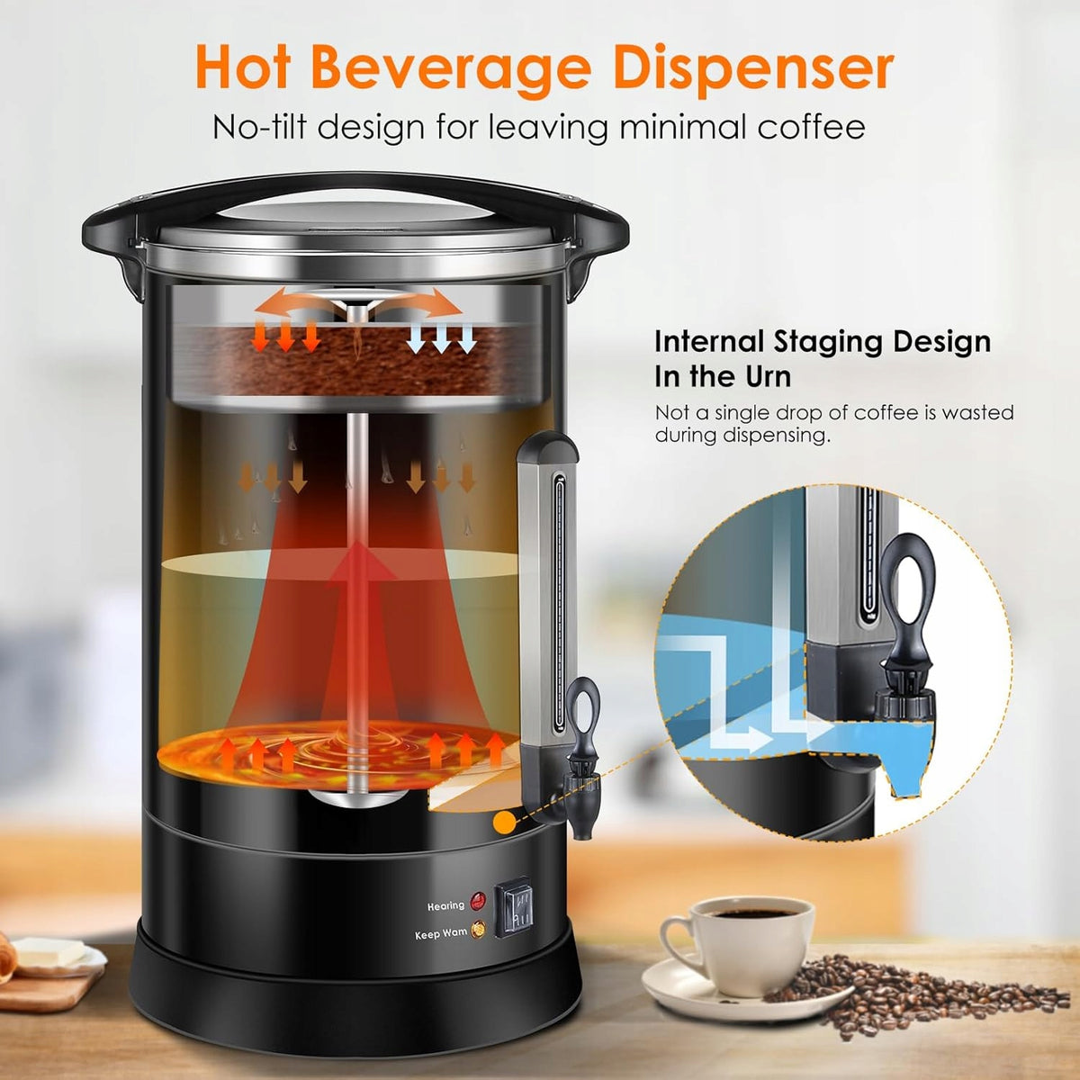 Coffee maker gastro 18 l 1500 w per 120 cups with double wall Brand no brand