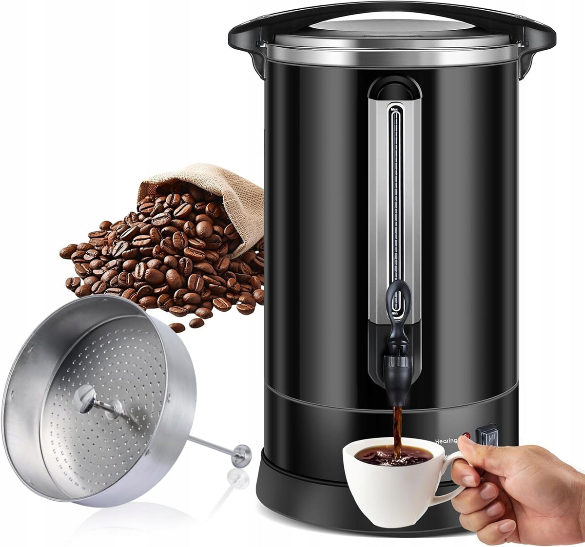 Coffee maker gastro 18 l 1500 w per 120 cups with double wall