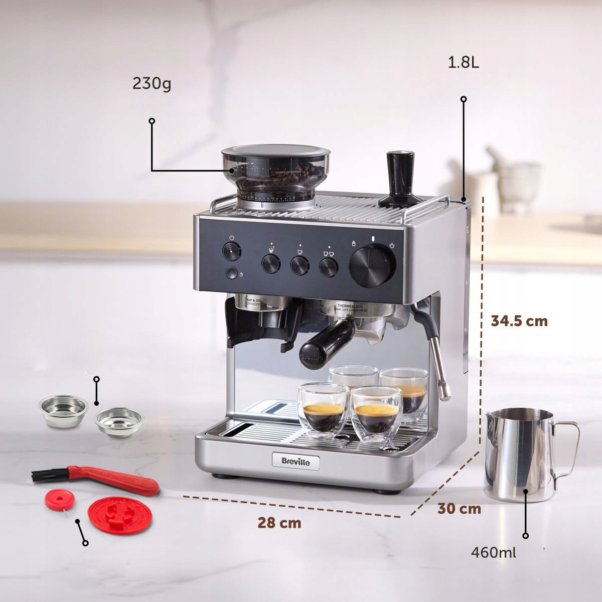 Coffee maker with grinder Breville Barista Classic VCF186X Manufacturer code Ekspres Breville Barista Classic VCF186X