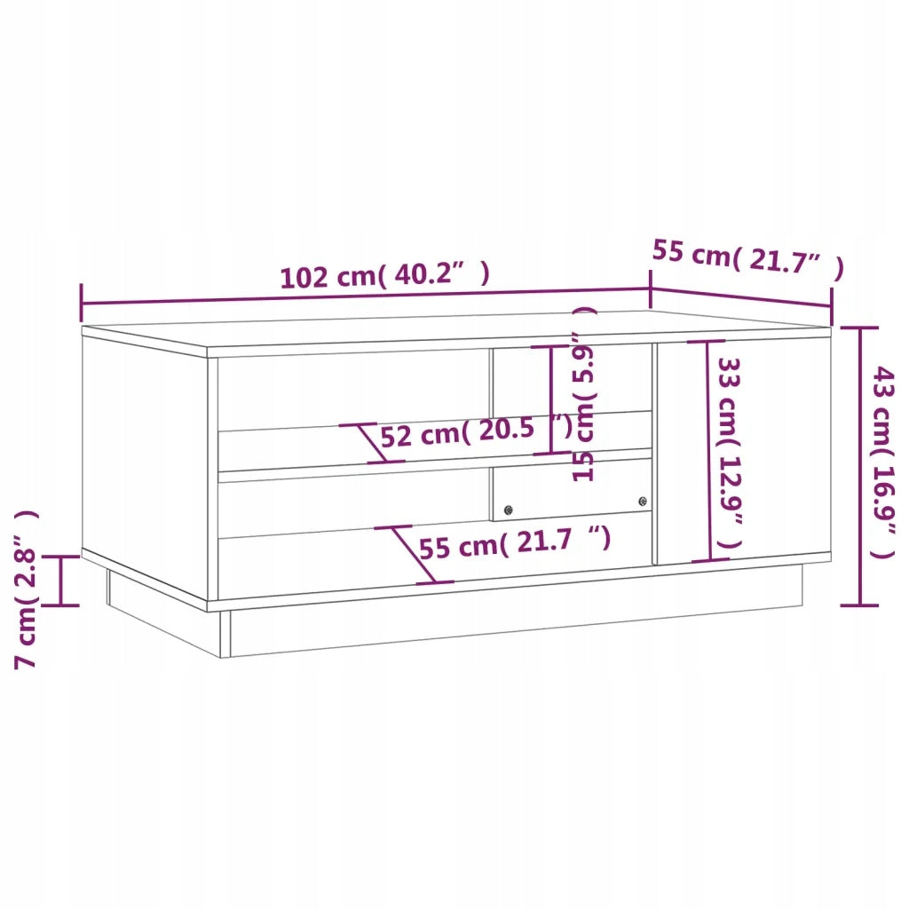 Coffee table, grey concrete, 102x55x43 cm EAN (GTIN) 8720286836224