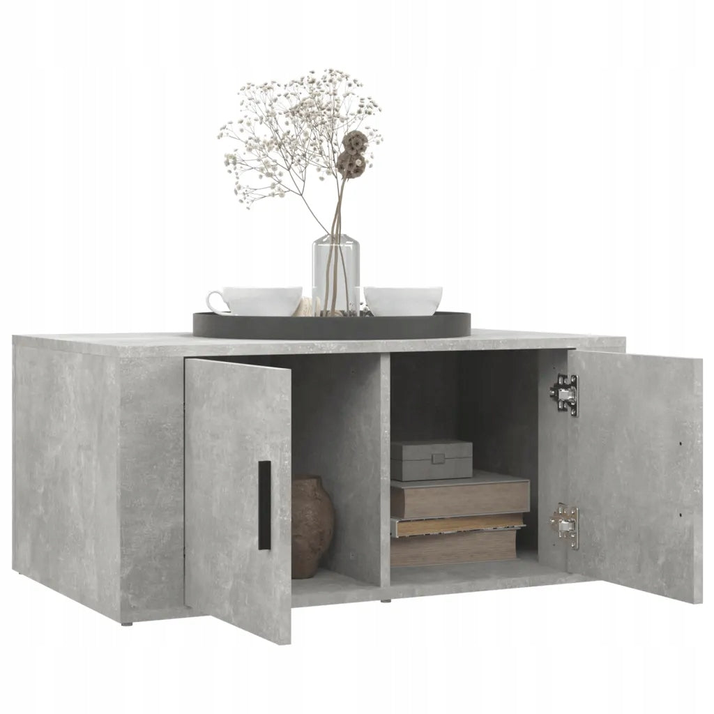 Coffee table, grey concrete, 80x50x36 cm Unfolded width 50 cm