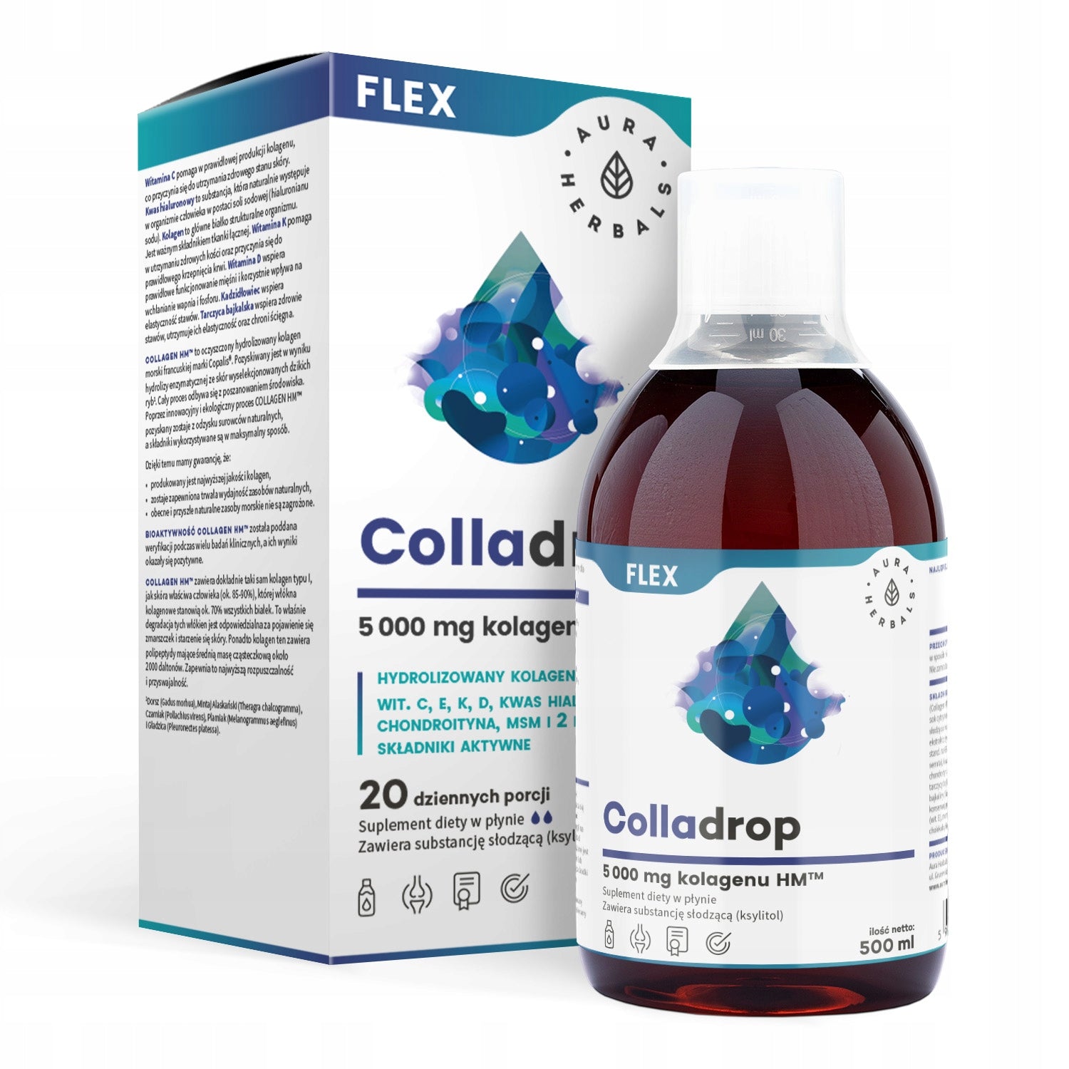 Colladrop Flex marine collagen 5000 mg, bone joints