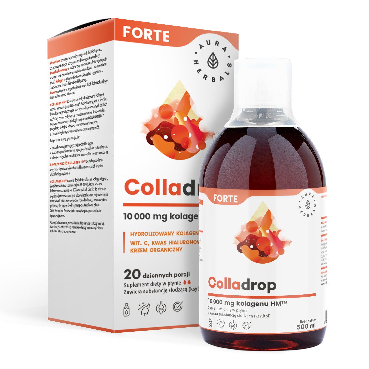 Colladrop Forte, marine collagen 10000 mg, liquid 500