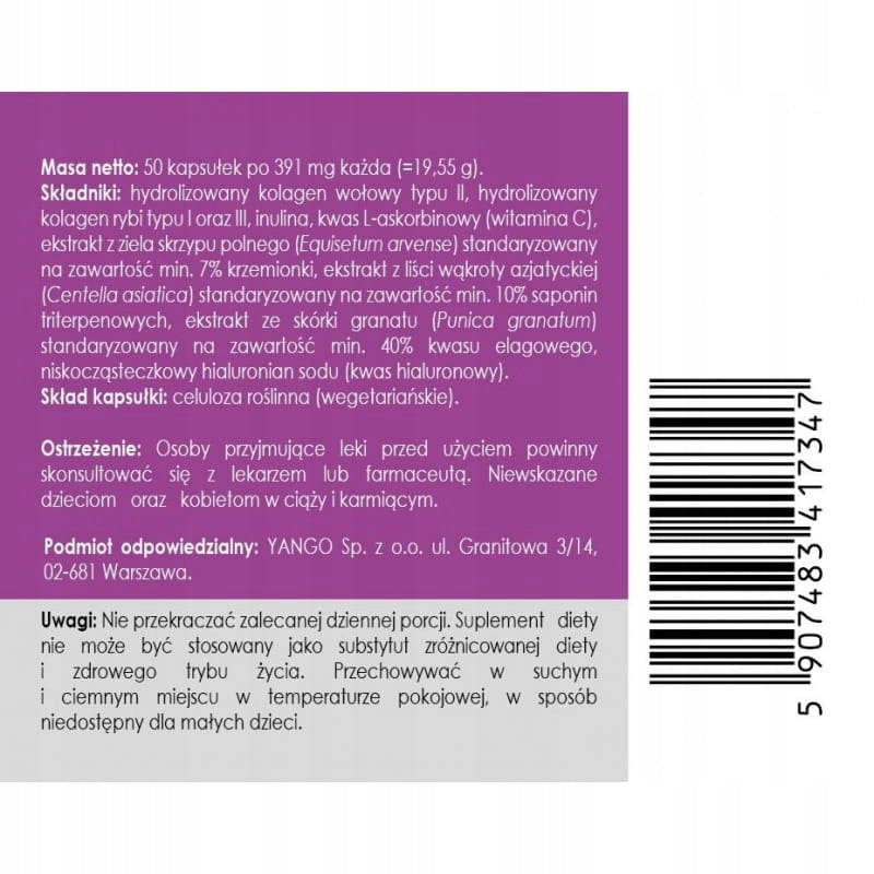 Collagen Complex 50 kaps Panaseus Manufacturer code Panaseus