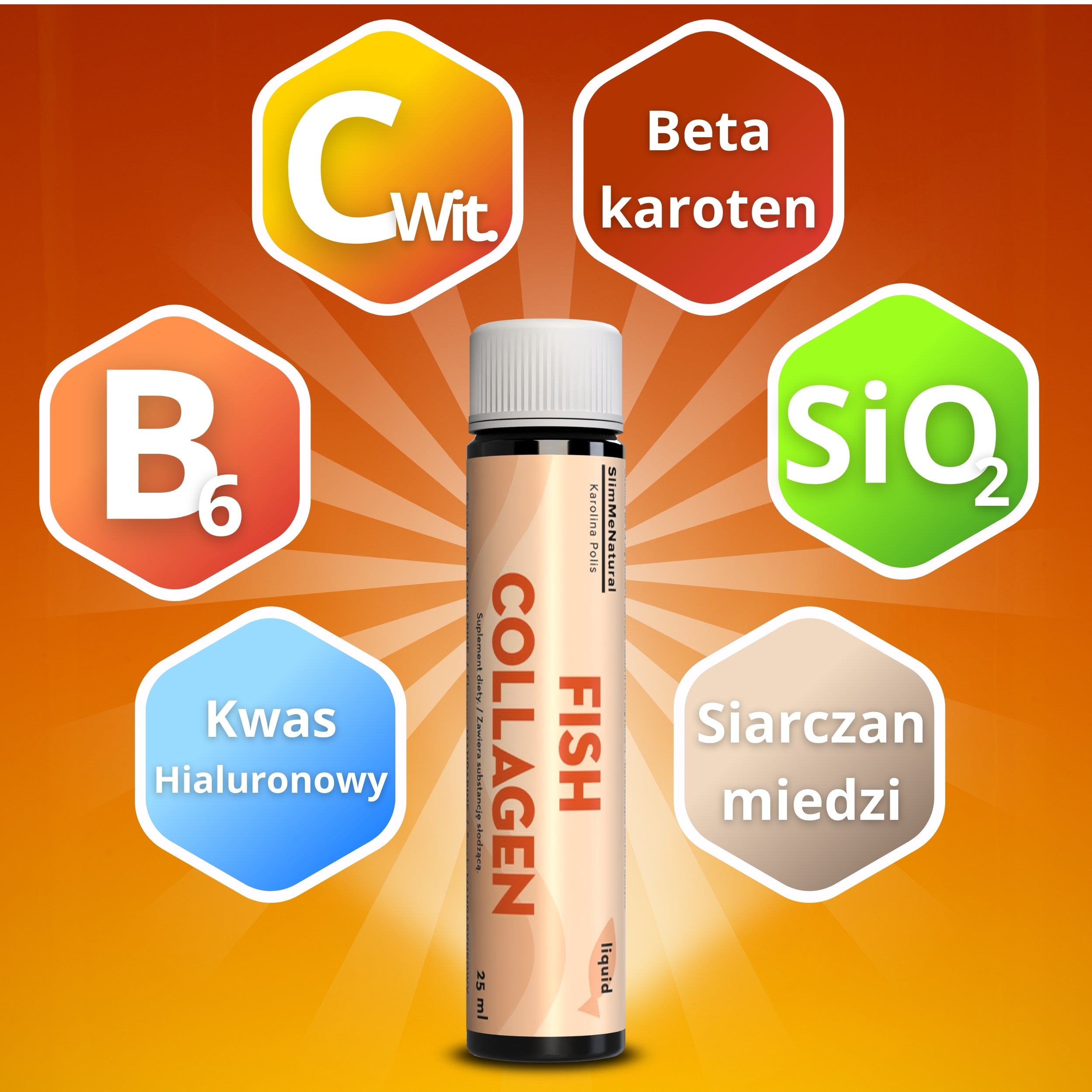 Collagen Fish Shot Hair Nails Cera Minerals Hyaluronic Acid 20 x 25ml Manufacturer code Fish Collagen Shot smak mandarynkowy 20x25ml