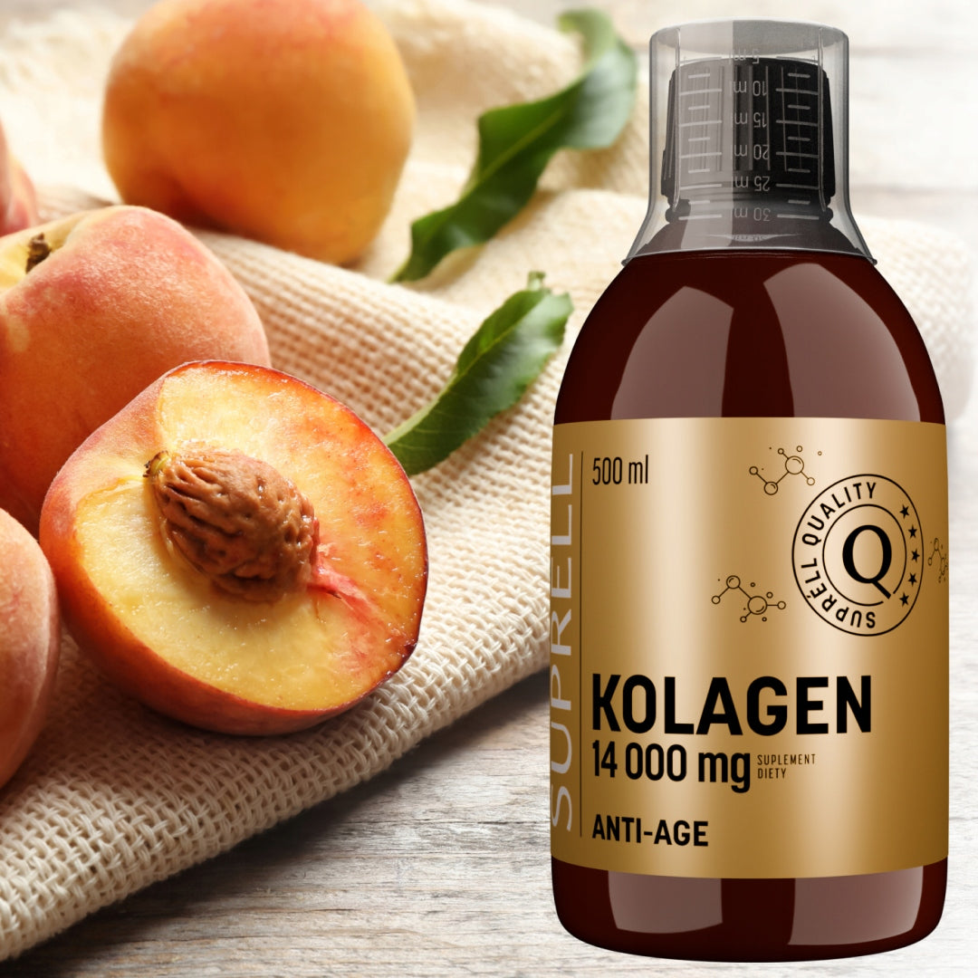 Collagen for joints Skin | 14000 mg | Quin. Hyaluronic Wit C | For drinking 500ml Manufacturer's flavor brzoskwiniowy