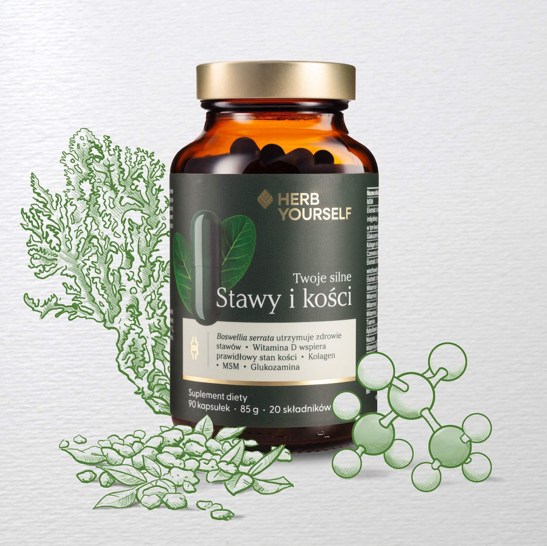 Collagen supplement for joints and bones Collagen fish HerbYourself 90 capsules EAN (GTIN) 5906800860897