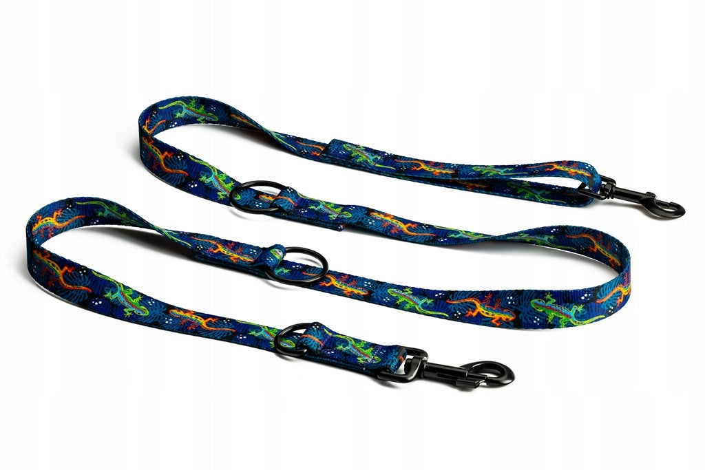 Colorful adjustable leash for dog 4 Funky Wild Gecko 1,6 cm / 300 cm – S/M Packaging status original
