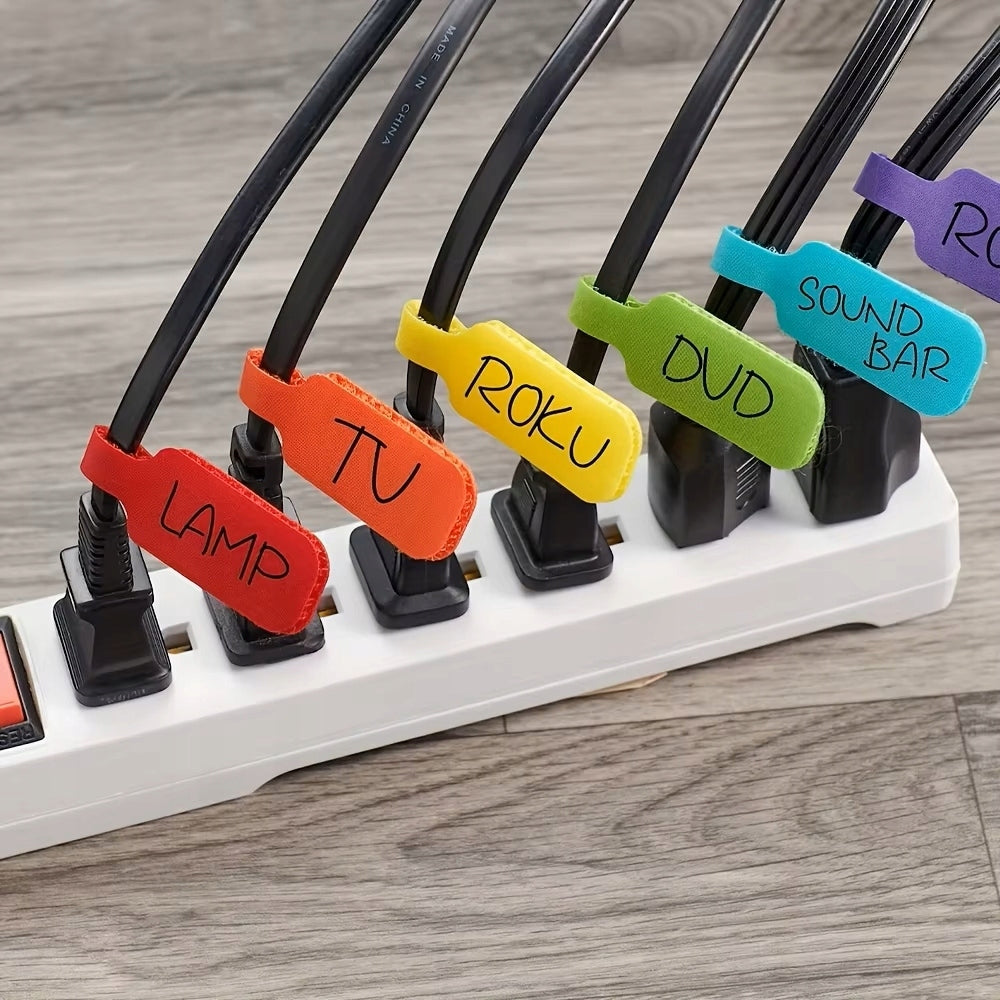 Coloured cable ties with label 10 pcs. + marker – nylon, assorted colours
