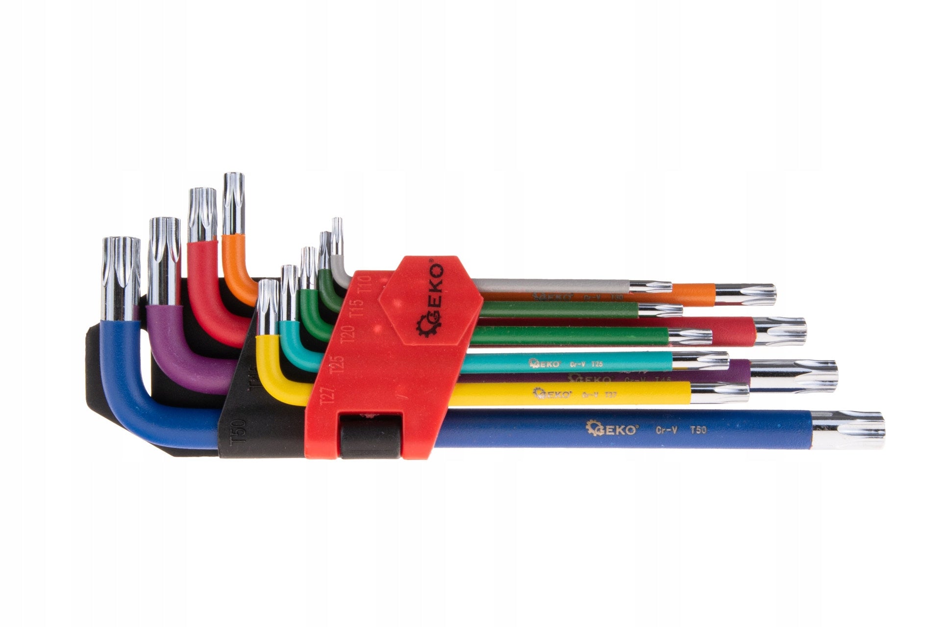 Coloured torx wrenches T10-T50 9el. CrV Brand Geko