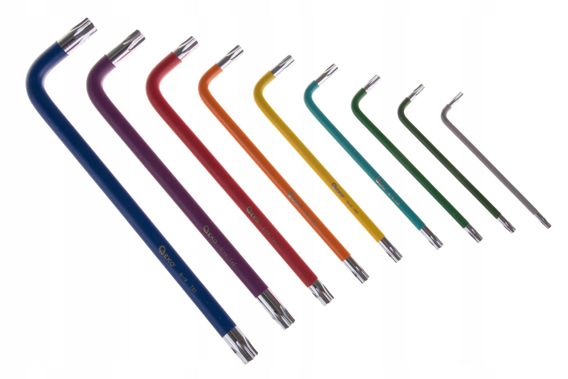 Coloured torx wrenches T10-T50 9el. CrV Manufacturer code G01709