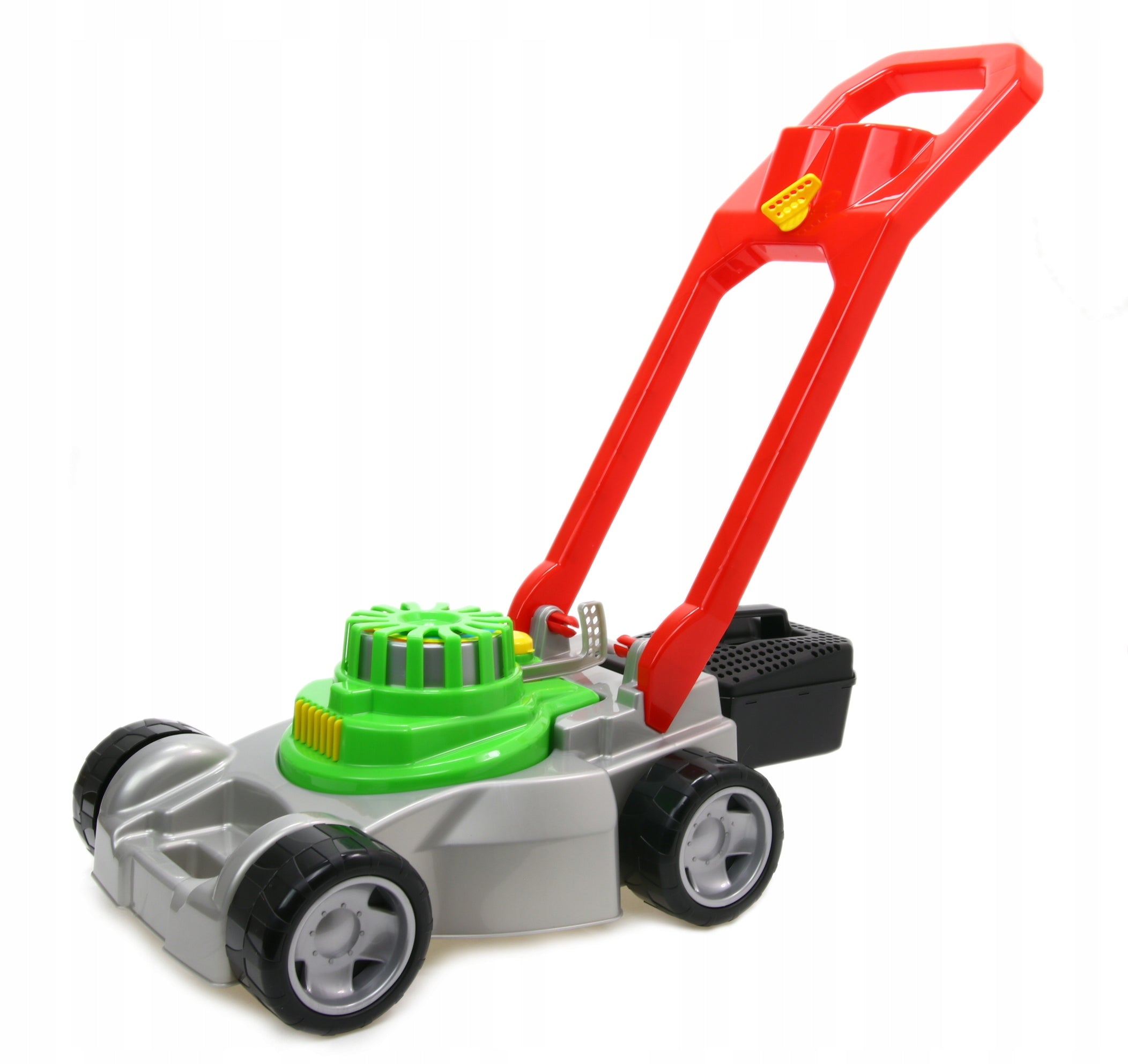 Colourful solid mower with basket polish product Product height 71 cm