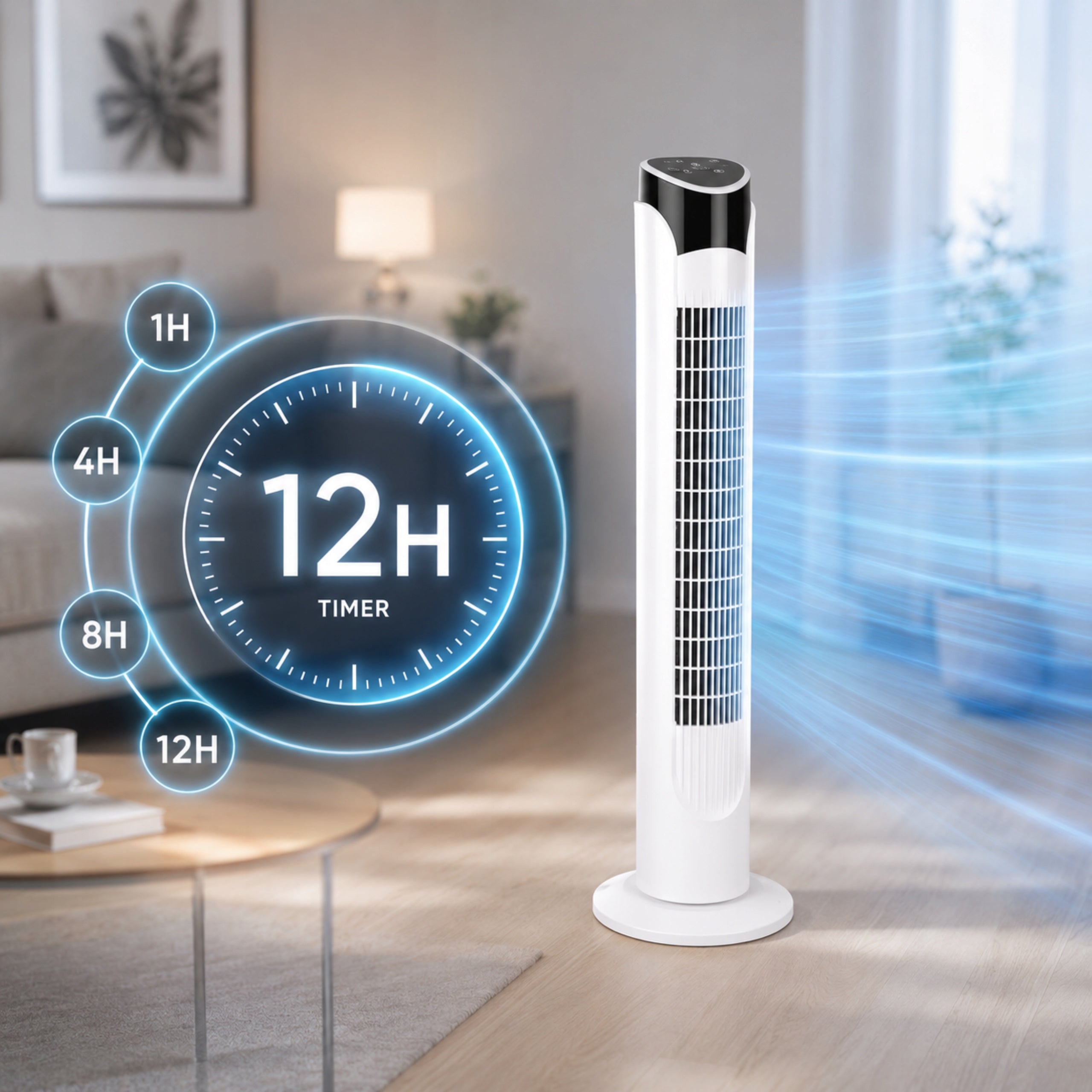 Column Fan Floor Fan Home Quiet with Remote Control 45W Functions timer other