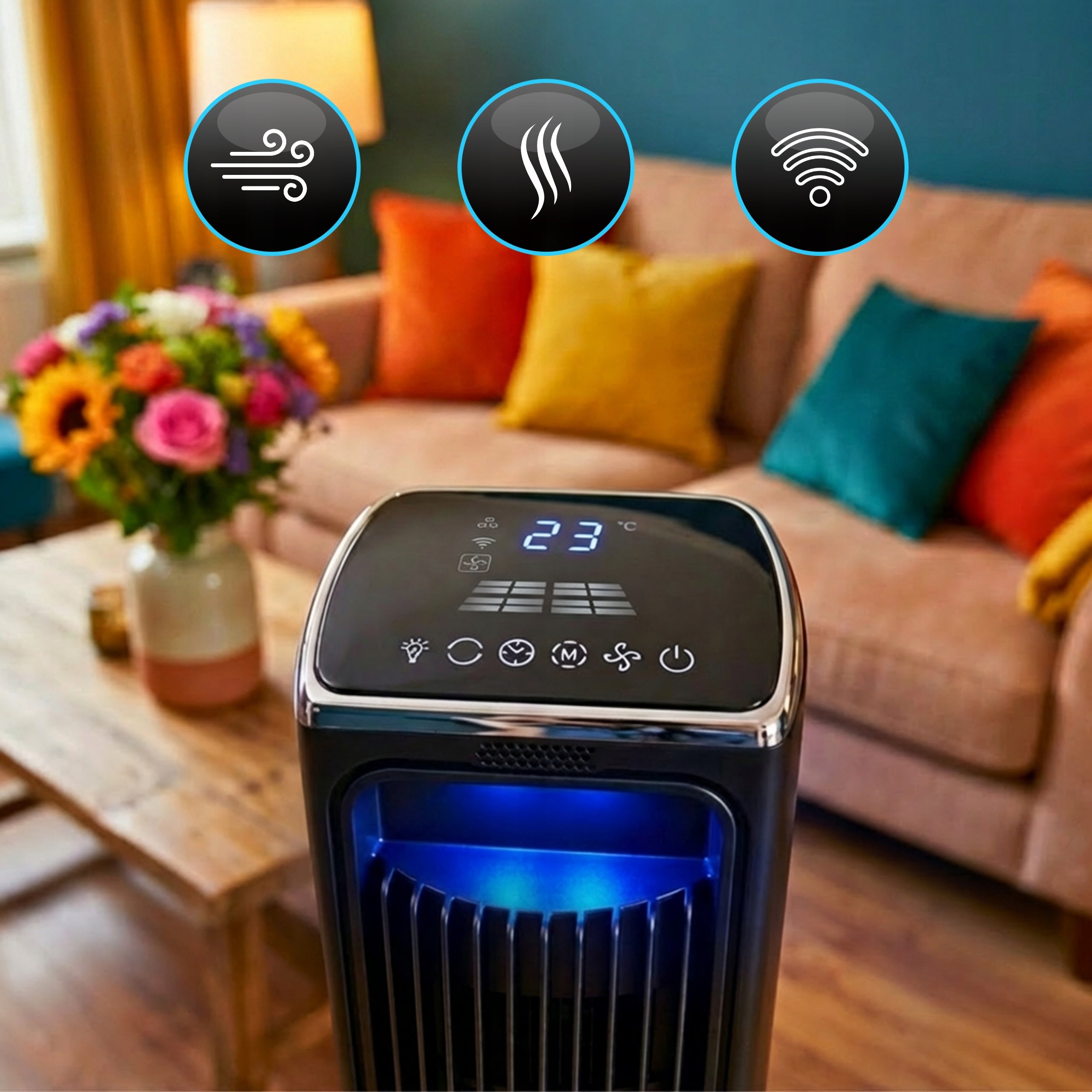 Column fan AROMA fan STANDING quiet +WiFi +IONIZATION+SCENT Model Aroma