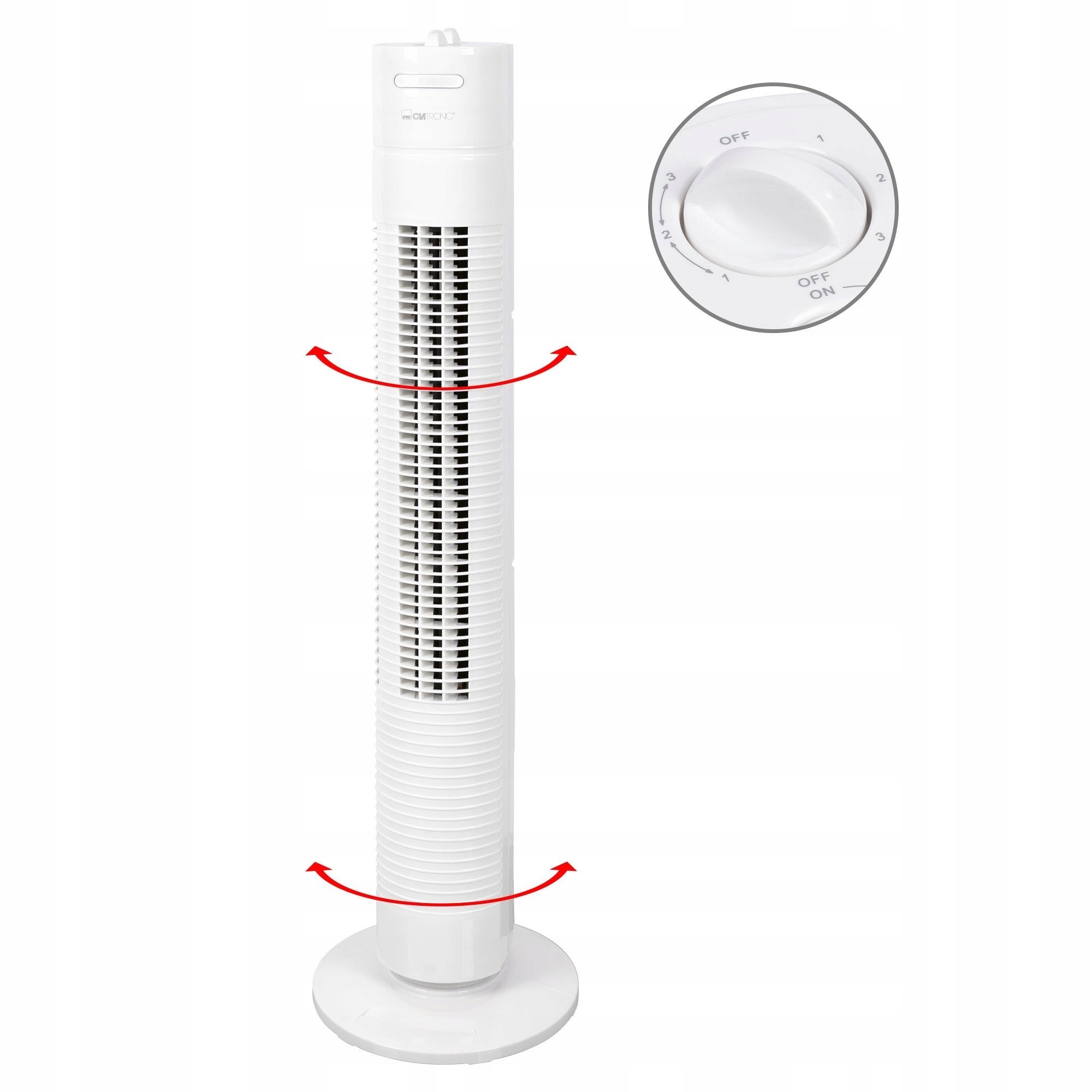 Column fan Clatronic TVL 3770 white 78 cm oscillation timer 120 min Model TVL 3770 BIAŁY