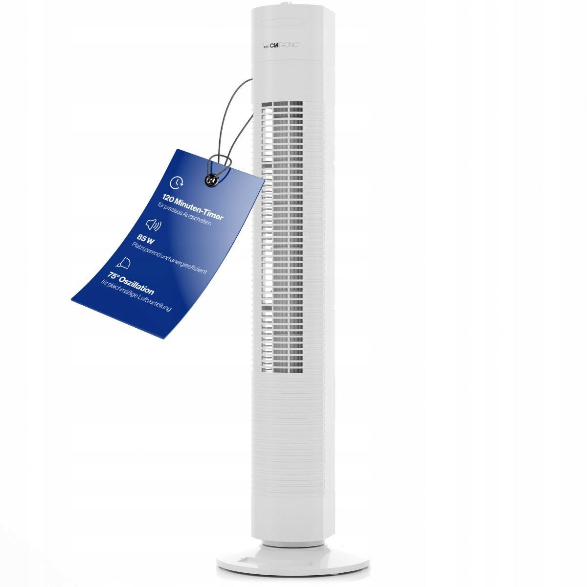 Column fan Clatronic TVL 3770 white 78 cm oscillation timer 120 min