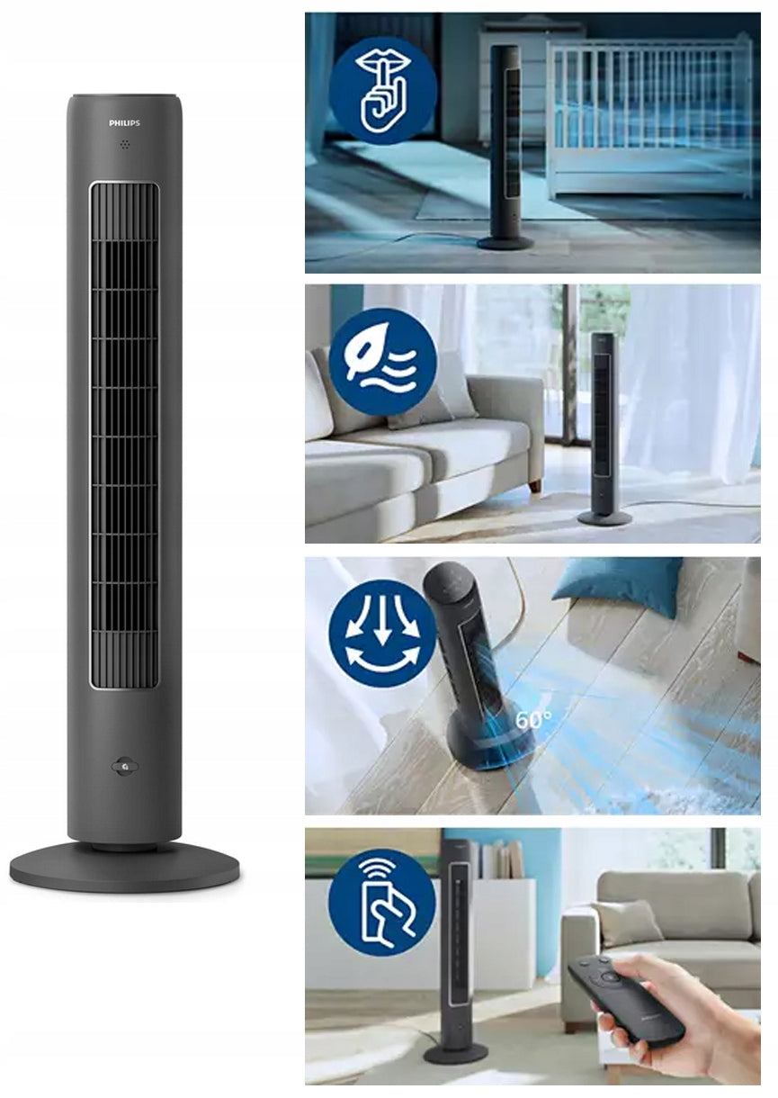 Column fan Philips 5000 CX5535/11 black Weight 4.5 kg