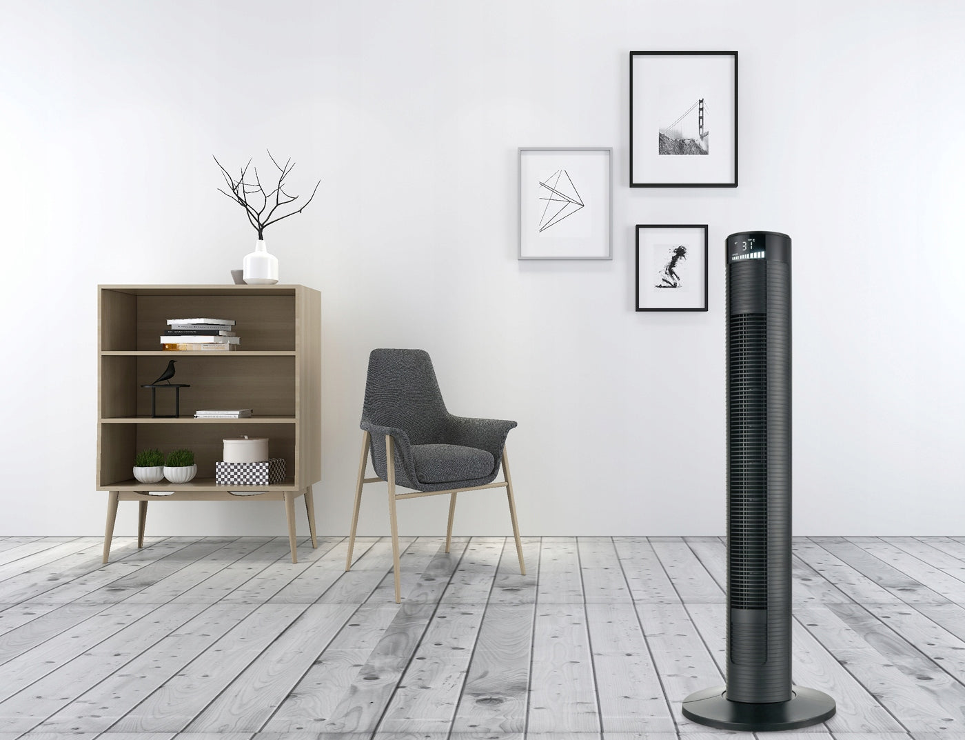 Column fan Verotech VF-910B black with remote control Air conditioning Brand Verotech