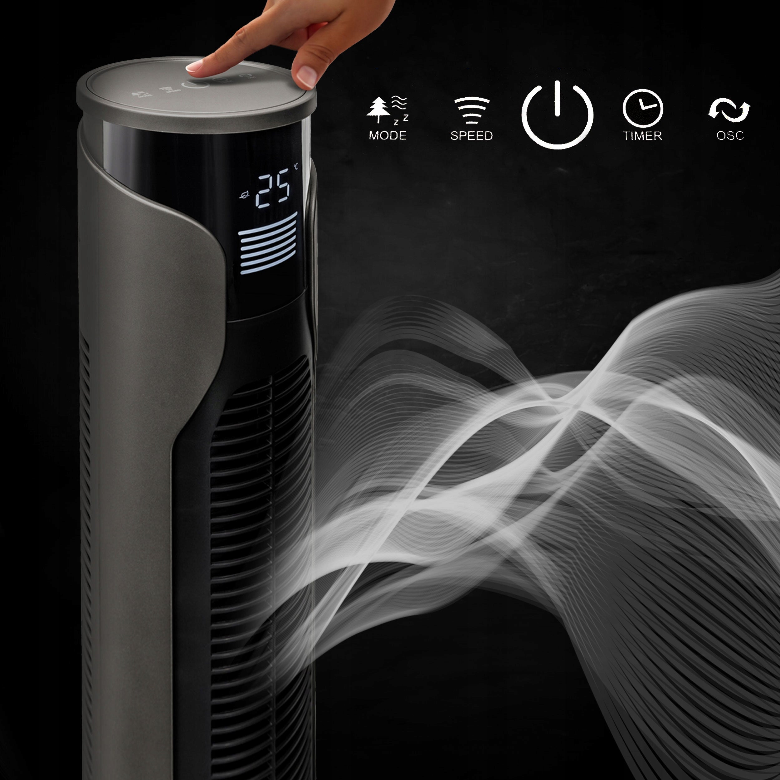 Column fan standing quiet EBERG RIFF 116cm Ionization Functions Ionization oscillation automatic oscillation timer