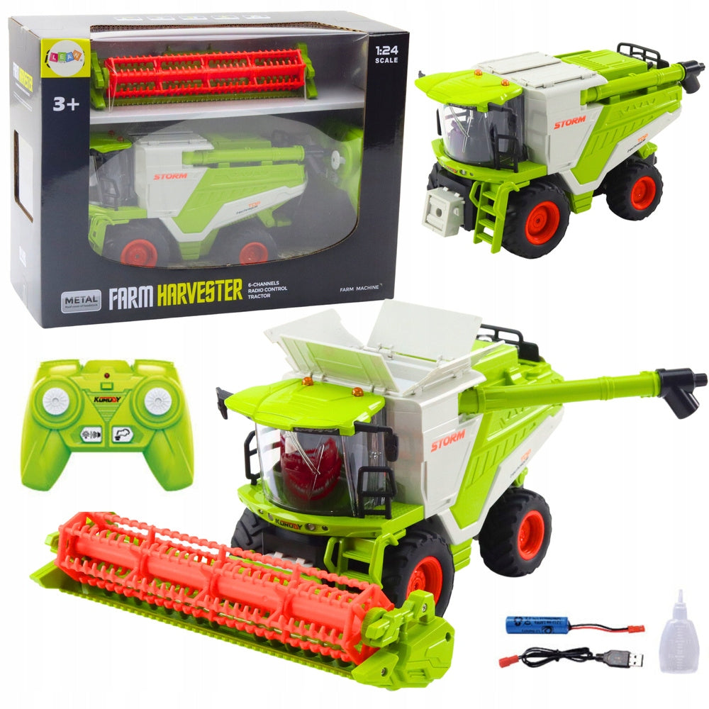 Combine Harvester With Grain Header 2in1 Remote Controlled RC Smoke Effect 2. 4G