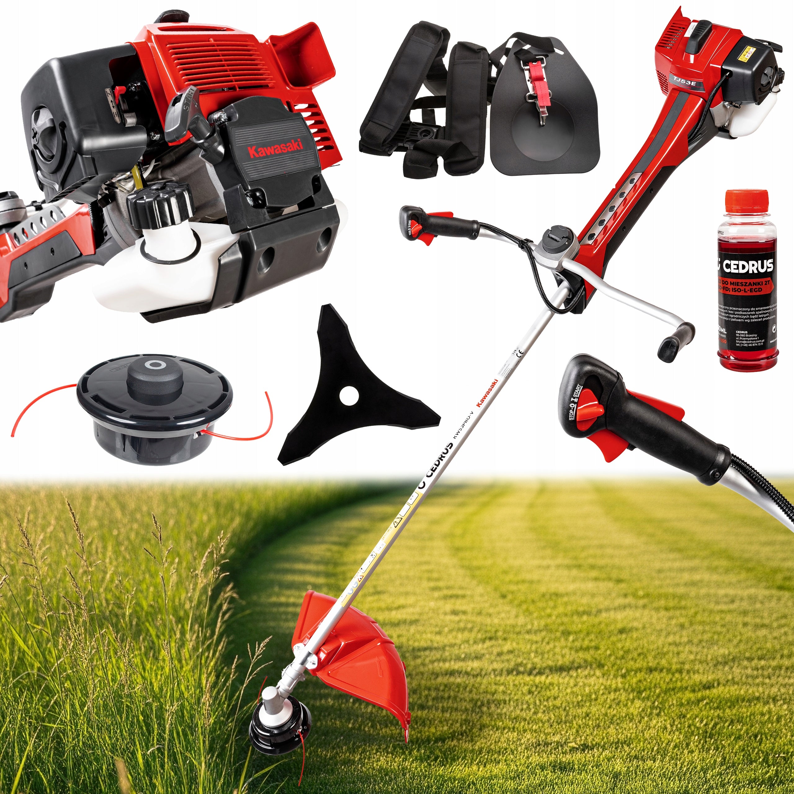 Combustion Scythe CEDRUS KW53PRO-V Kawasaki 2,7 HP Head Semi-automatic Set