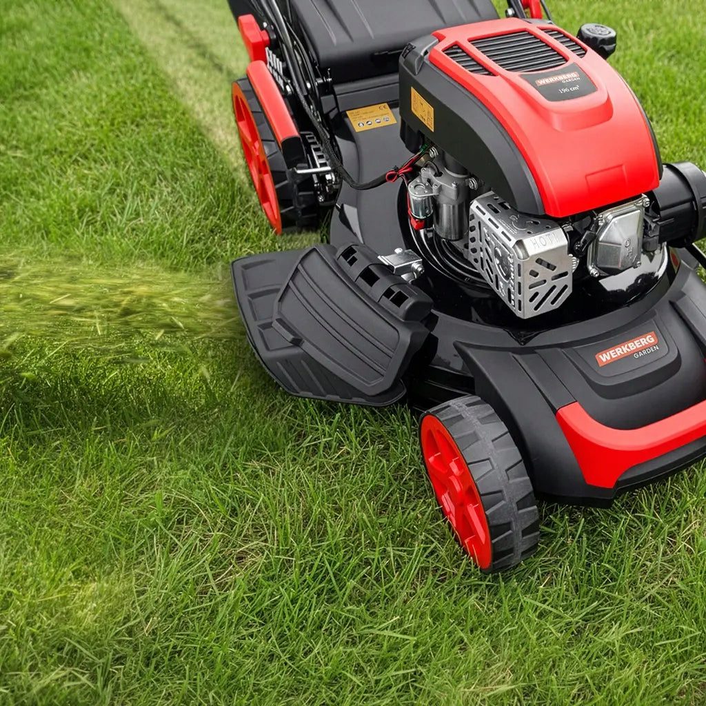 Combustion mower with Drive 196CC 51cm STARTER 4in1 LARGE WERKBERG 60L Engine displacement 196 cm³