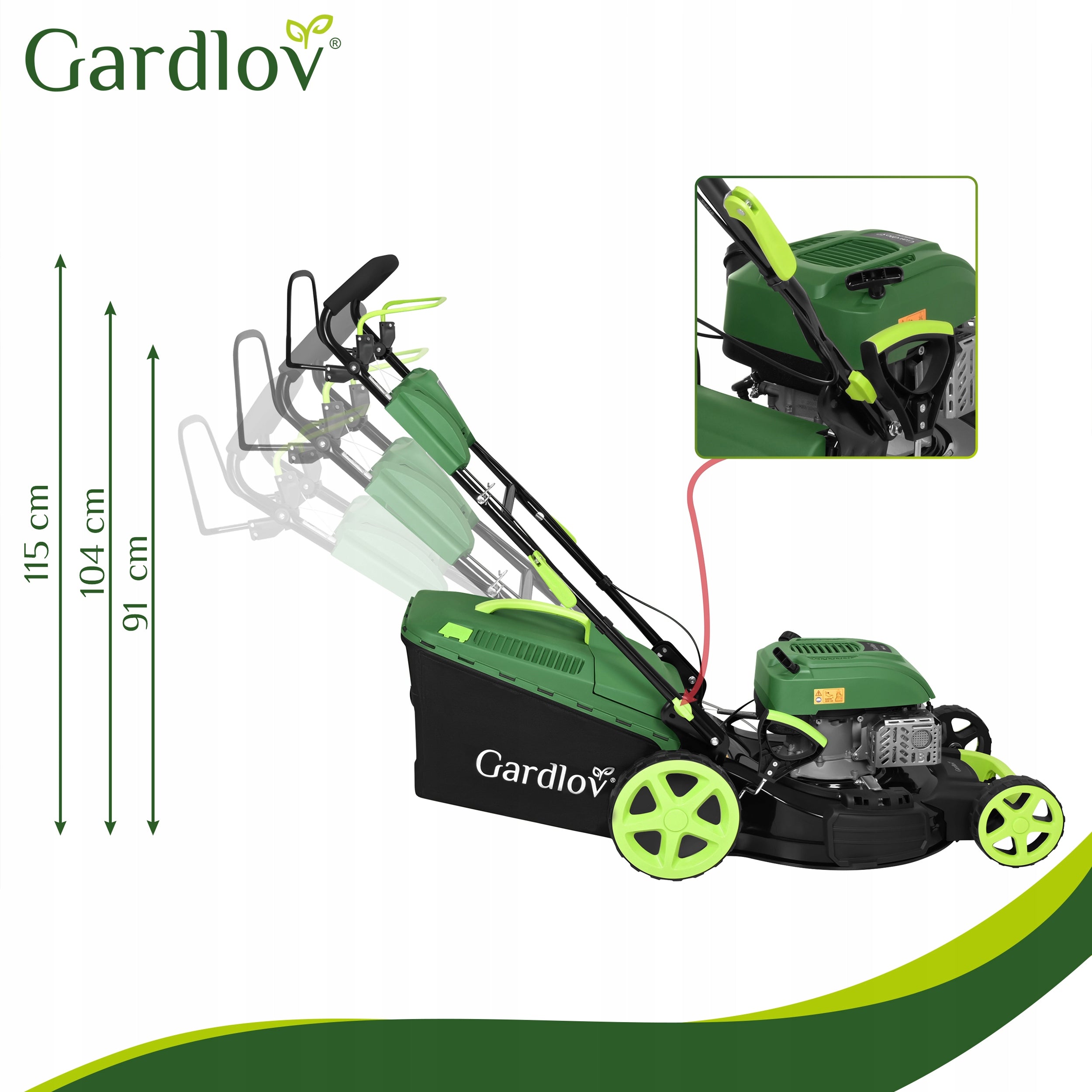Combustion mower with Drive 51cm Strong196cc Grass 4in1 Mulching 60l Model Kosiarka Spalinowa z Napędem Mocna Silnik 196cc