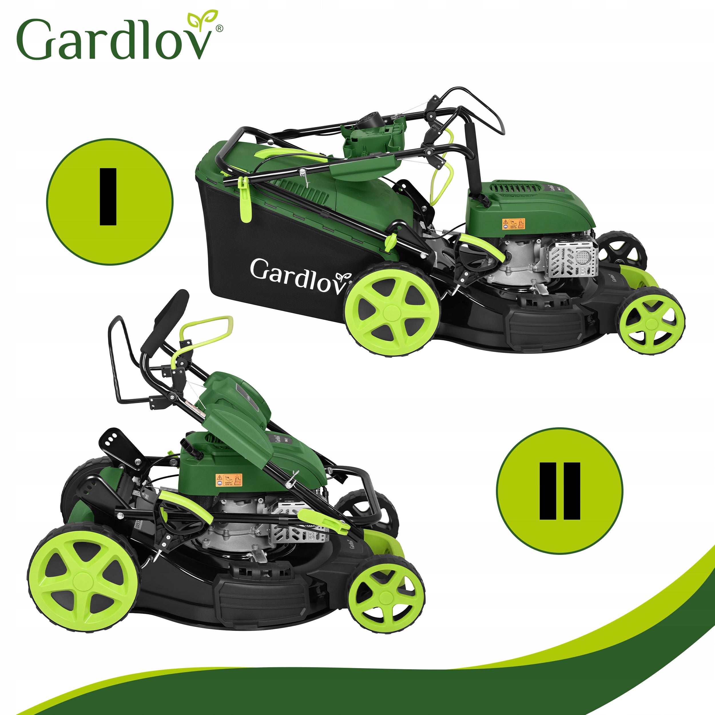 Combustion mower with Drive 51cm Strong196cc Grass 4in1 Mulching 60l Packaging status original
